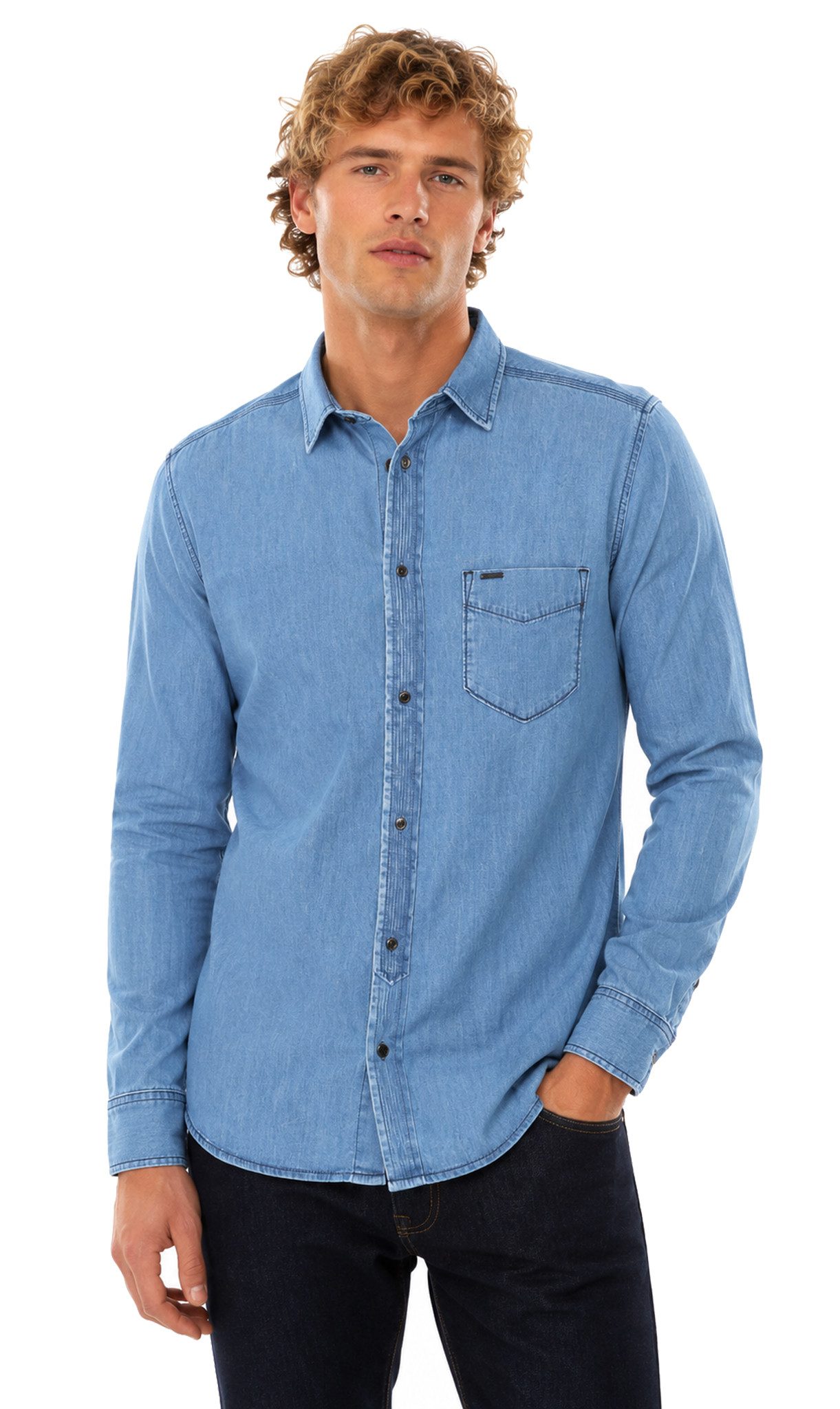 Diesel Langarmhemd Diesel Stark CAMICIA Herren Hemd Jeanshemd
