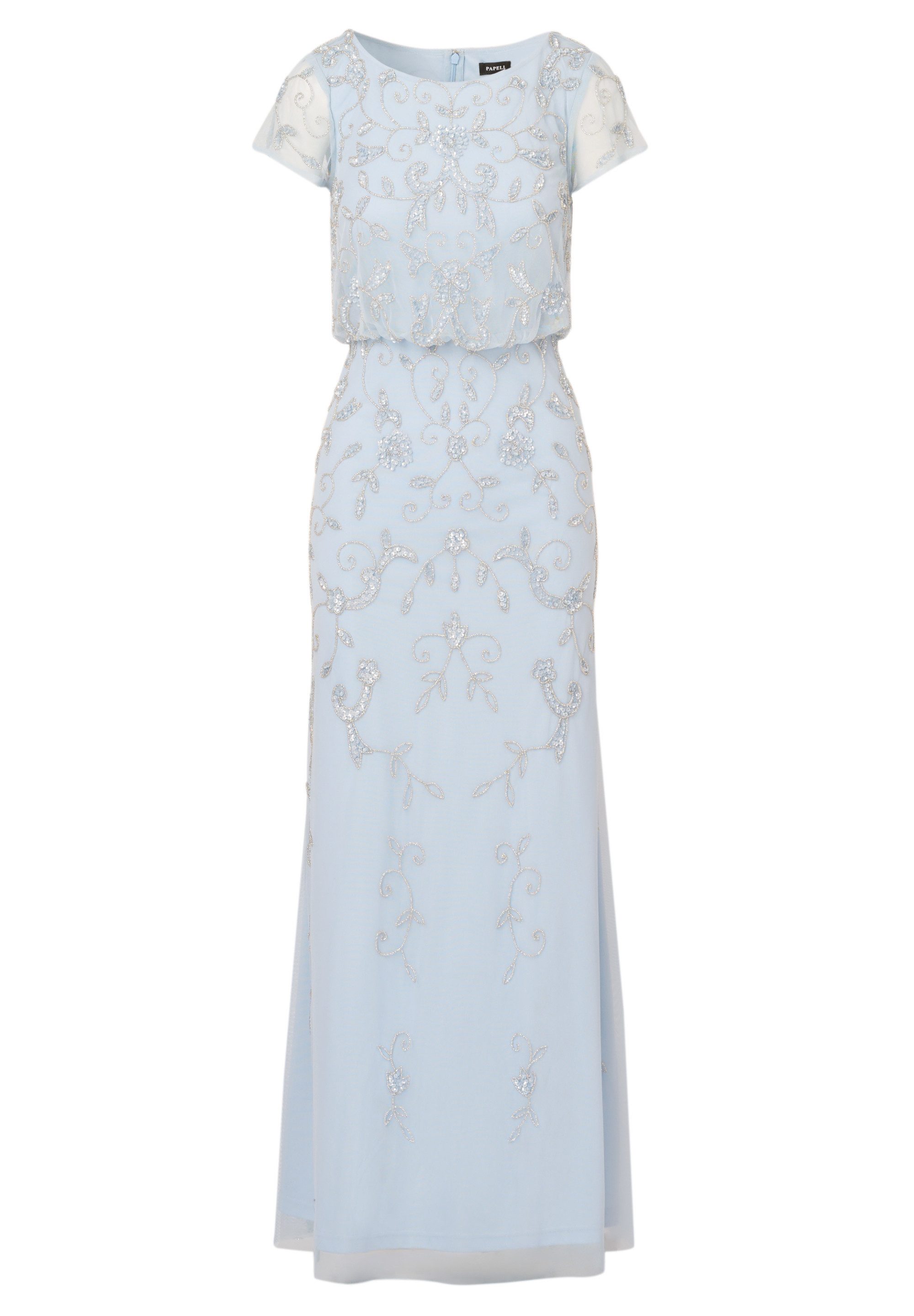 Adrianna Papell Abendkleid Beaded Blouson Long Dress Ein rundum mit Perlen besticktes Kleid