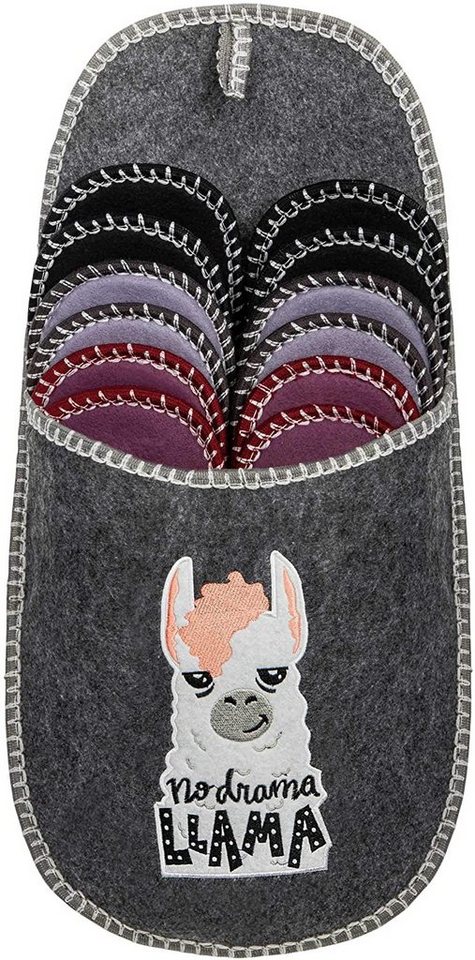 ONVAYA ABS Gästepantoffel, Llama, 6er Set, Antirutsch Sohle, Pantoffel Pantoffel (Packung, 6er Set) Antirutsch Sohle Hausschuhe Filzpantoffel