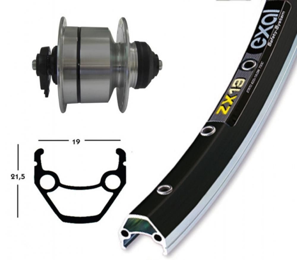 BikeParts Laufrad Bike-Parts Vorderrad 28x1.75 Zoll DH-3D72 Centerlock silber Schnellspa