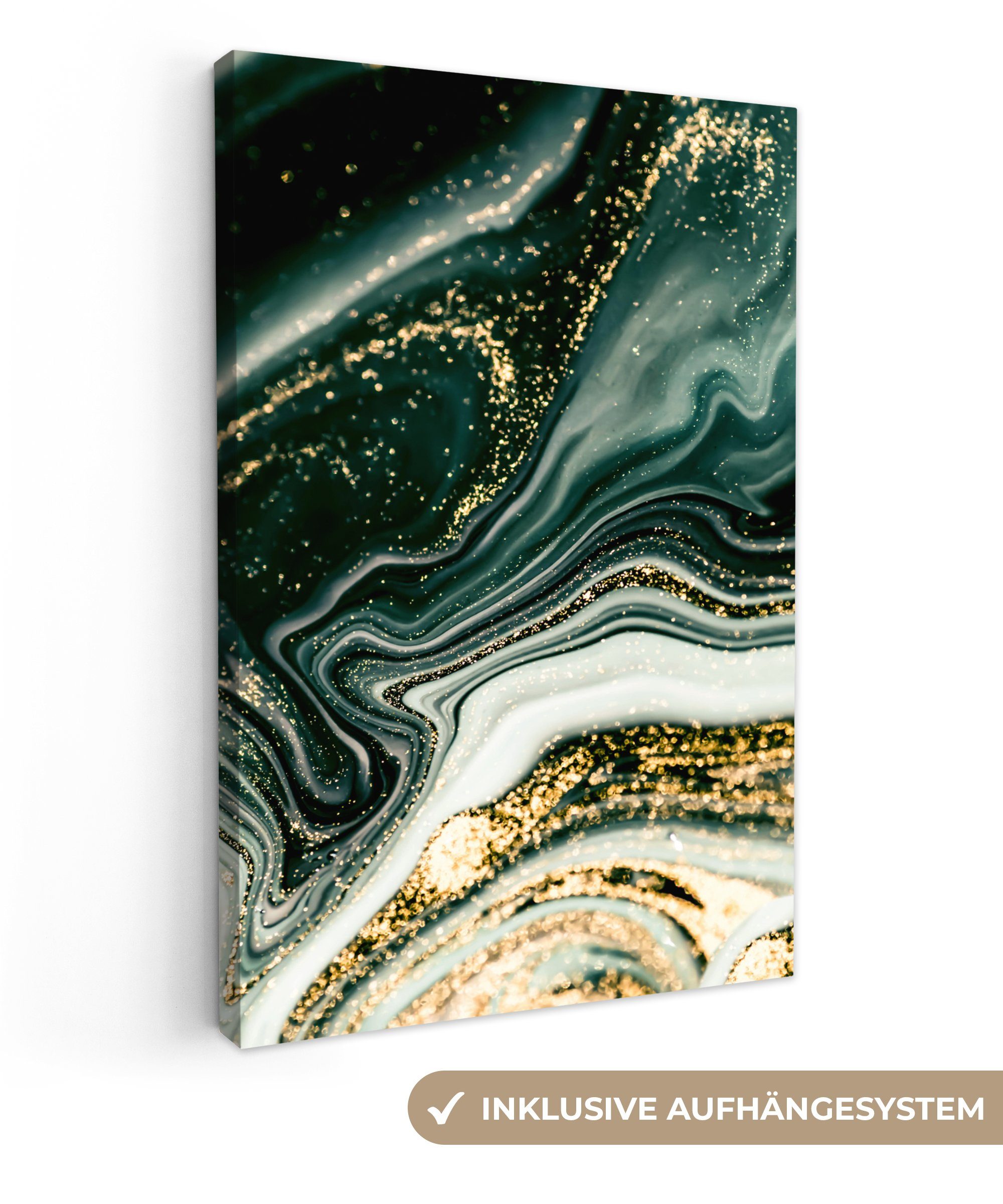 OneMillionCanvasses® Leinwandbild Marmoroptik - Gold - günstig online kaufen