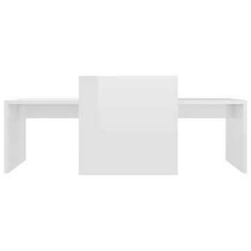 furnicato Couchtisch Couchtisch-Set Hochglanz-Weiß 100x48x40 cm Spanplatte
