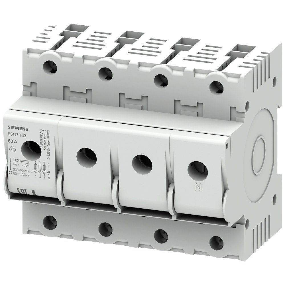 SIEMENS Stromverteiler Siemens 5SG7163 Lasttrennschalter Sicherungsgröße = D02 63 A 400 V