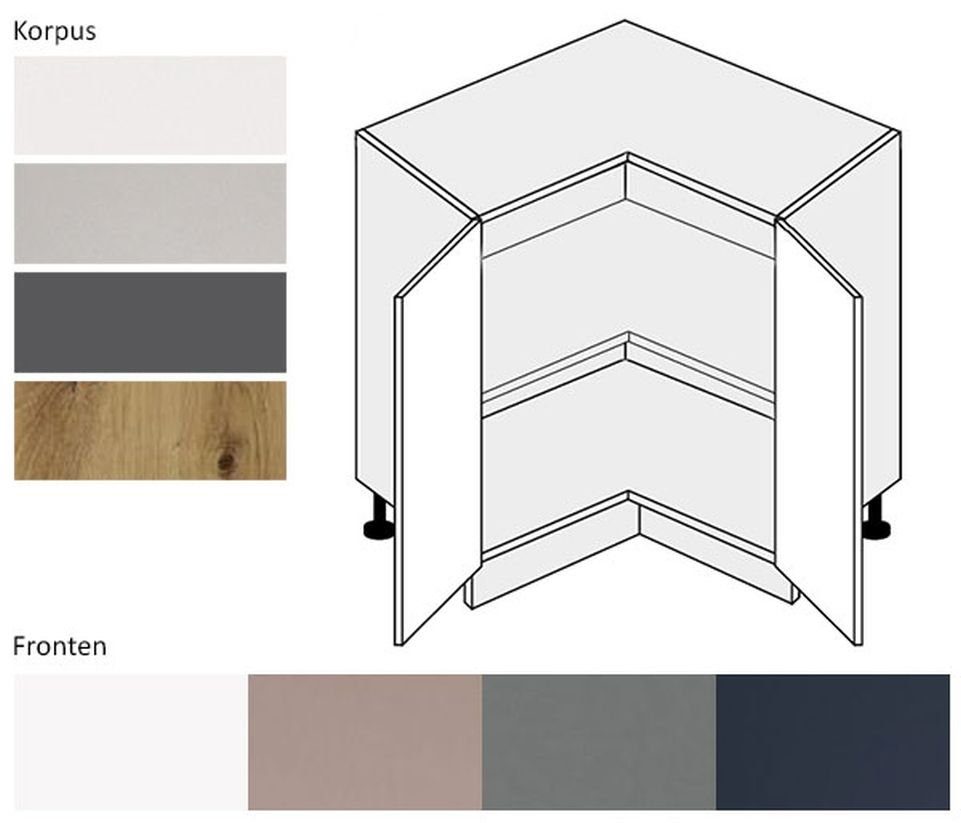 Eckunterschrank Bonn B/T/H: 84cm / 84cm / 82cm