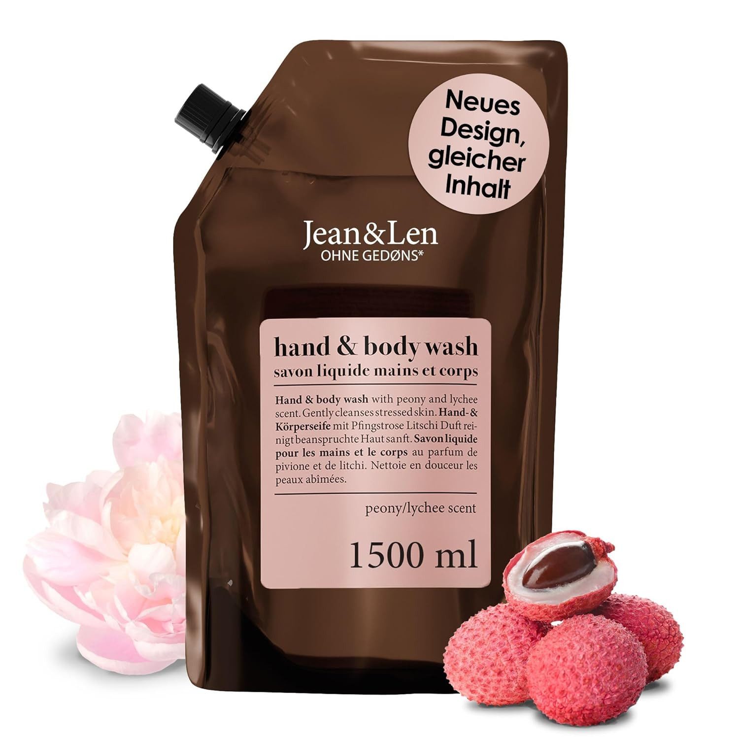 Jean & Len ohne Gedons* Handseife Jean & Len Hand & Body Wash Pfingstrose & Litschi 1,5, 1-tlg.