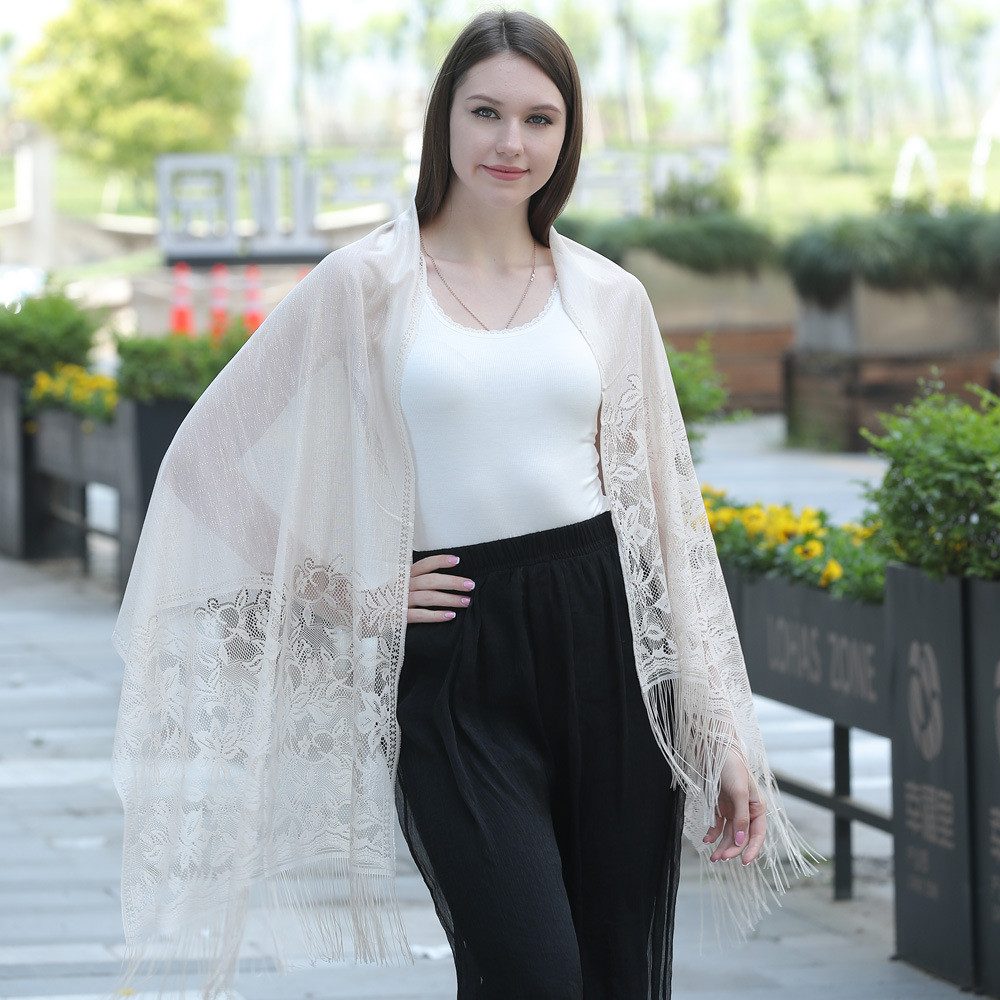 Coonoor Dreieckstuch Stola Für Abendkleid Festlich Spitzenschal Mit Fransen günstig online kaufen