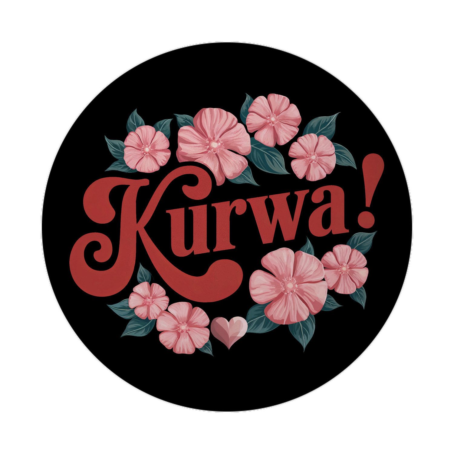 Magnet KURWA Blumensprache Magnet mit Flaschenöffner rund