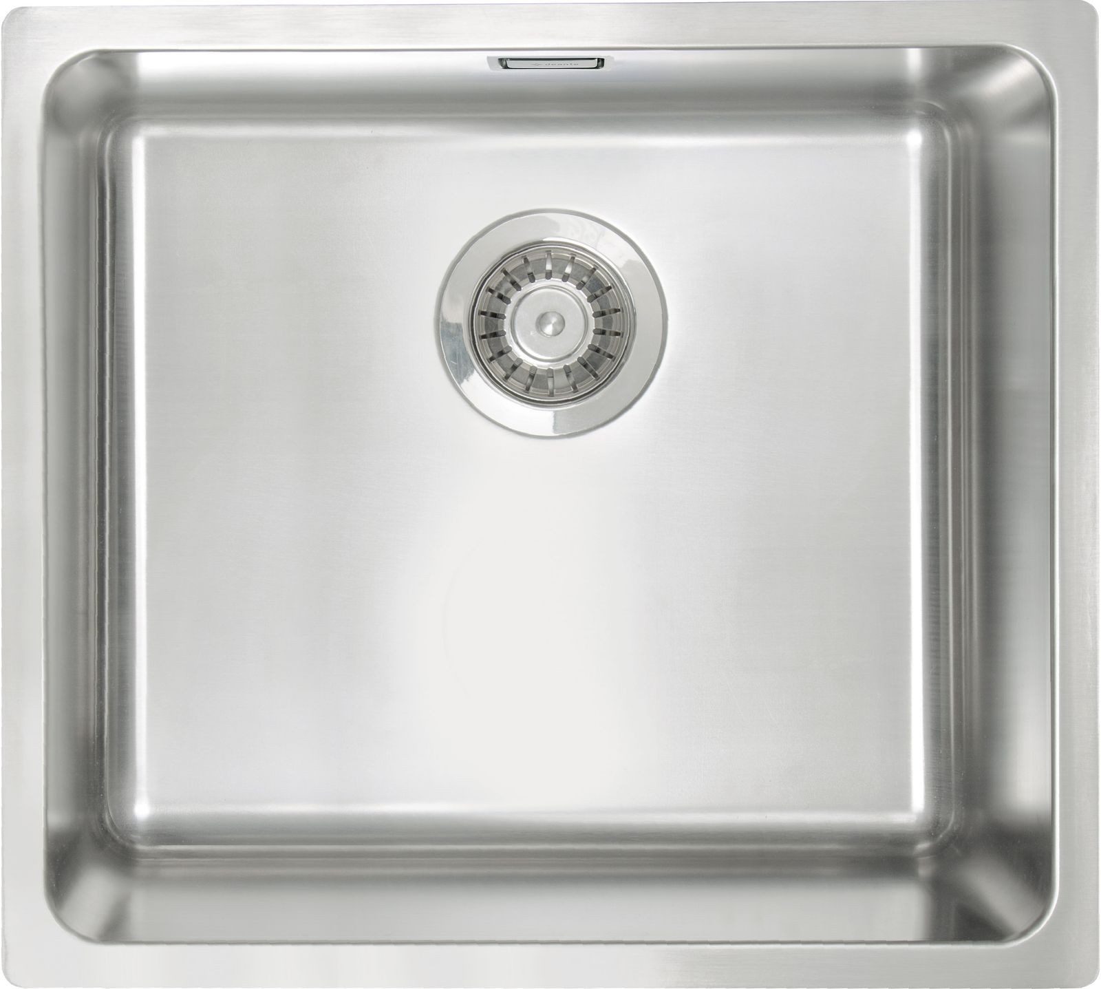 Edelstahlspüle Einbauspülbecken Chrom eckig 49 cm aus Edelstahl mit Raumsparsiphon