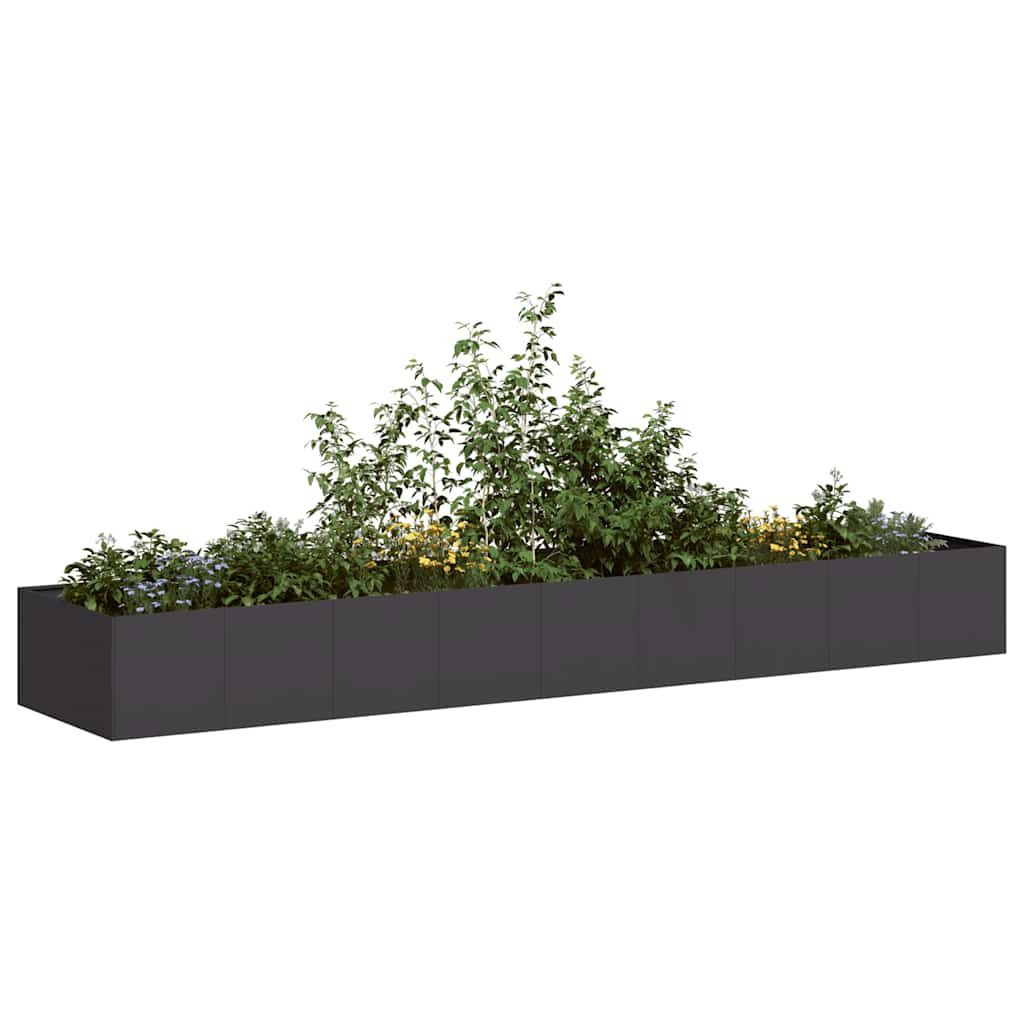 vidaXL Pflanzkübel 360 x 80 x 40 cm Pflanzkübel aus Metall 360x80x40 cm Schwarz für Garte