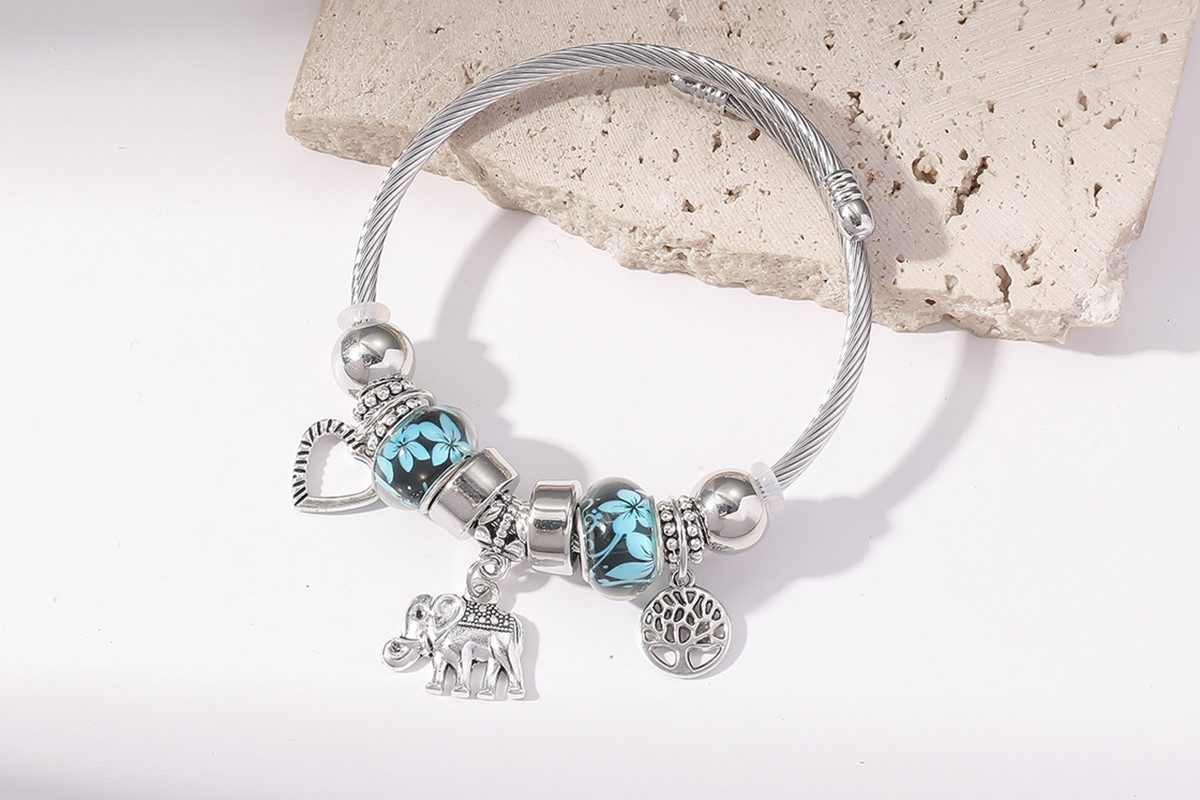 Eyecatcher Armkette Verspielte Silber Armkette Anhänger Elefant Baum Herz Kugeln Armband (kein Set)