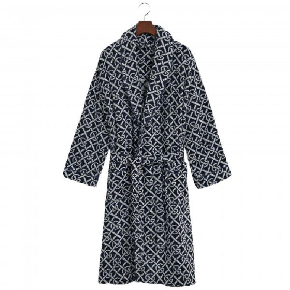 Gant Bademantel Gant Home Bademantel G-Monogram Robe Evening Blue (S)