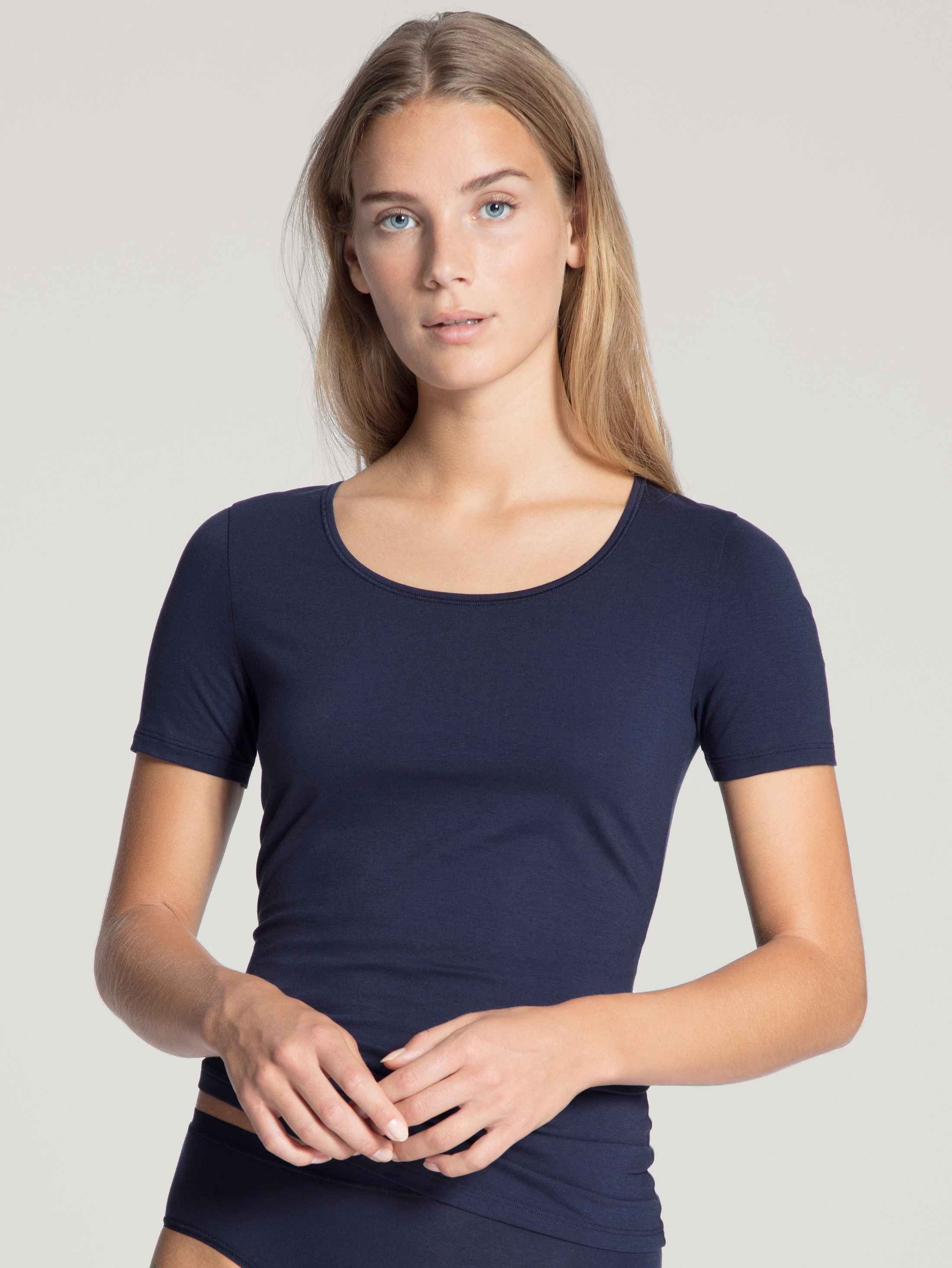 CALIDA Unterziehshirt T-Shirt, Rundhals (1-St) dark blue