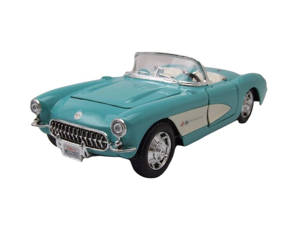 Maisto® Modellauto Chevrolet Corvette Cabrio C1 1957 türkis, Maßstab 1:24