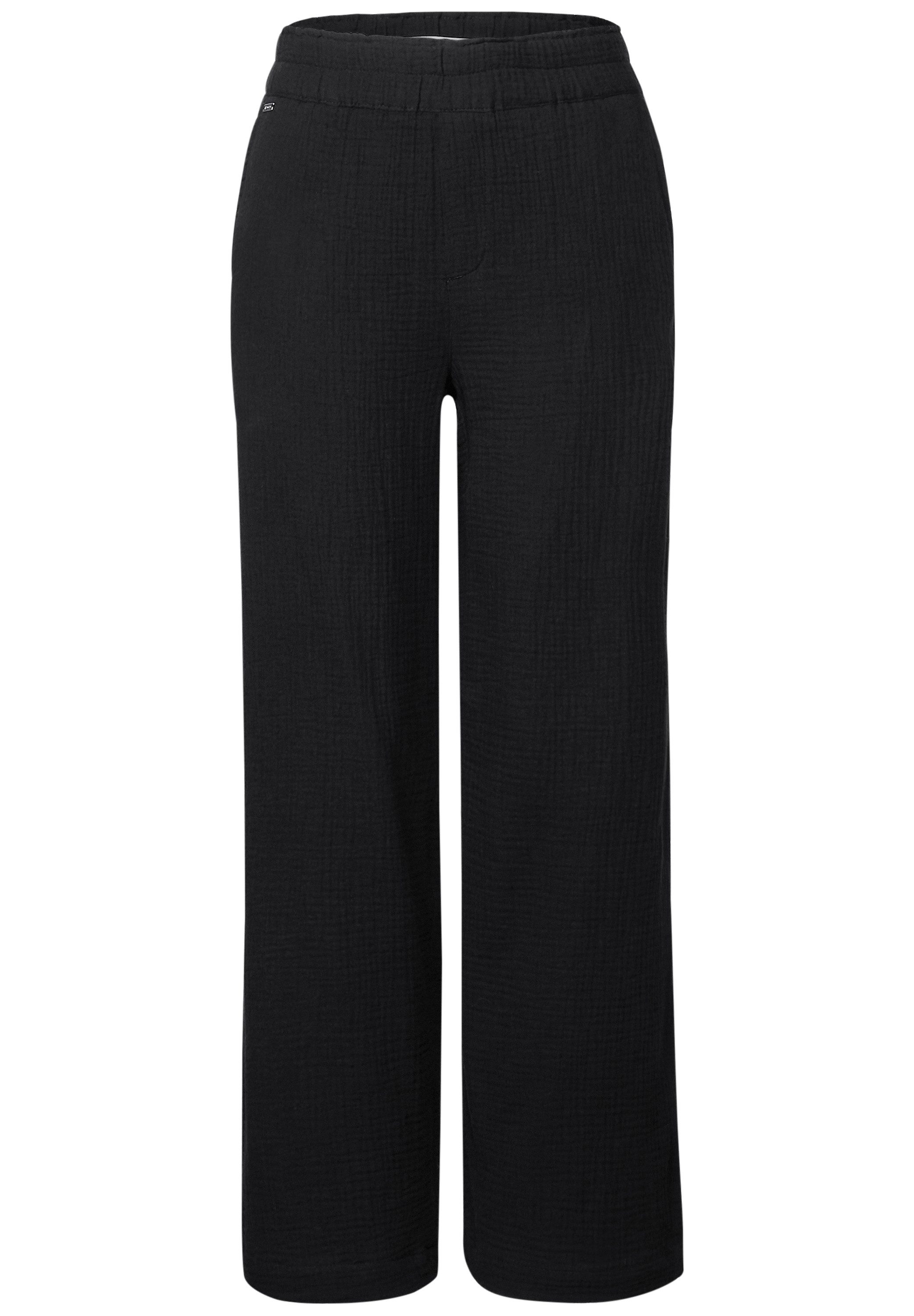 STREET ONE 5-Pocket-Jeans Wide Leg Musselin Hose günstig online kaufen