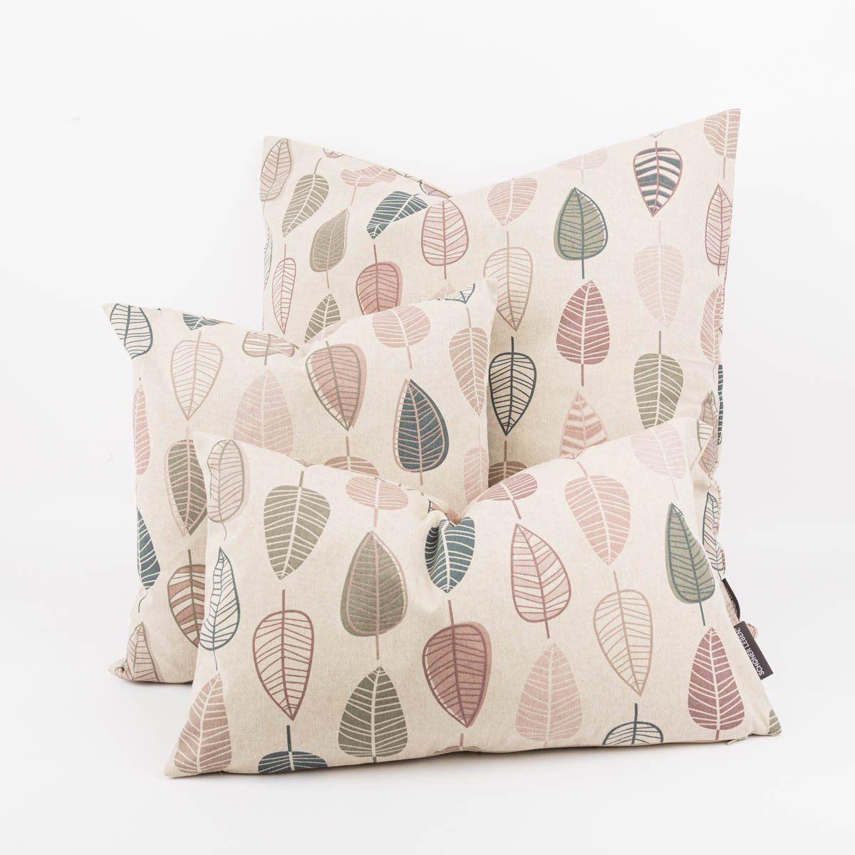 SCHÖNER LEBEN. Dekokissen Kissenhülle Scandi Retro Leaves natur rosa div. G günstig online kaufen