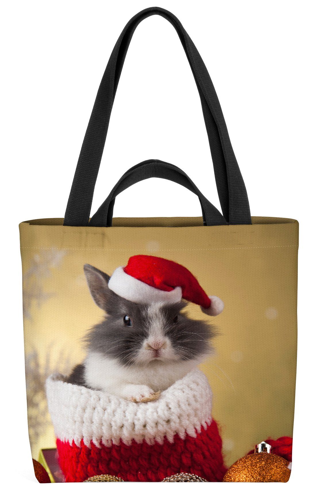 VOID Winter Nikolaus Haustier Weihnachten (1-tlg), Weihnachten Nikolaus Hase Henkeltasche Hase