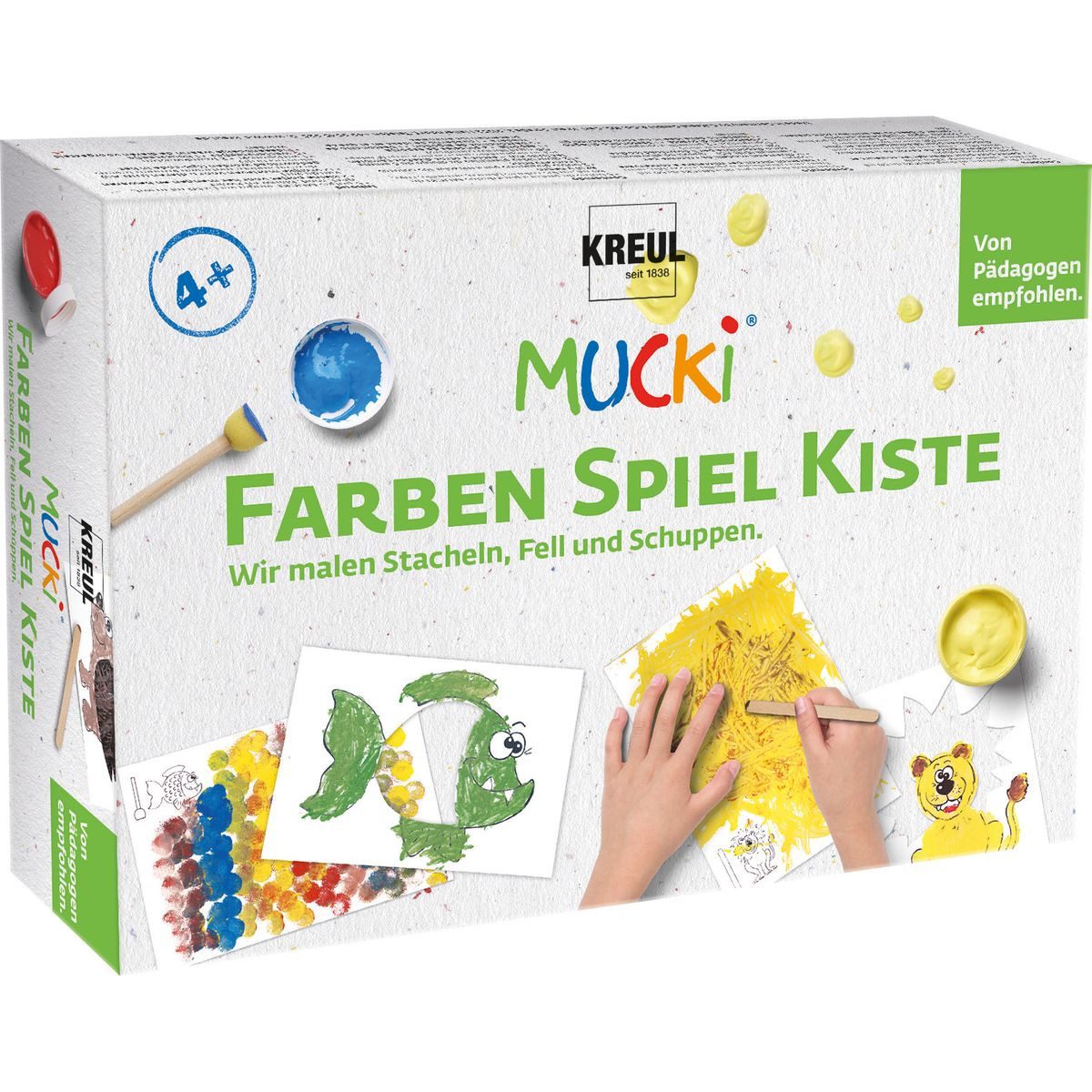 C. KREUL Fingerfarbe KREUL Fingerfarben MUCKi Farben Spiel Kiste Wir malen Stacheln Fell