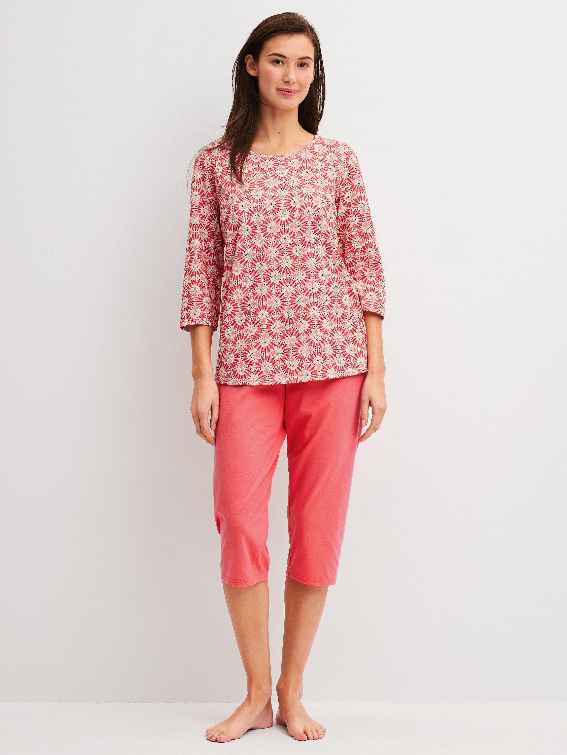 CALIDA Capri-Pyjama Cotton Special Damen (2 tlg) 100% Baumwolle, atmungsaktiv, hautfreundlich, pflegeleicht