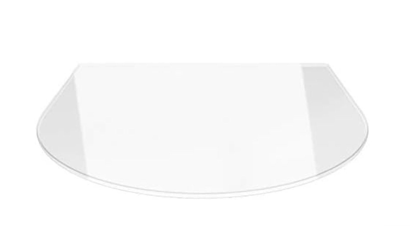 ECOfoxx Bodenschutzplatte Rundbogen 100x100cm - Funkenschutzplatte mit Dichtlippe, Form: Rundbogen / Zunge, mit Silikondichtung (zur Selbstmontage), transparent, mit Dichtlippe