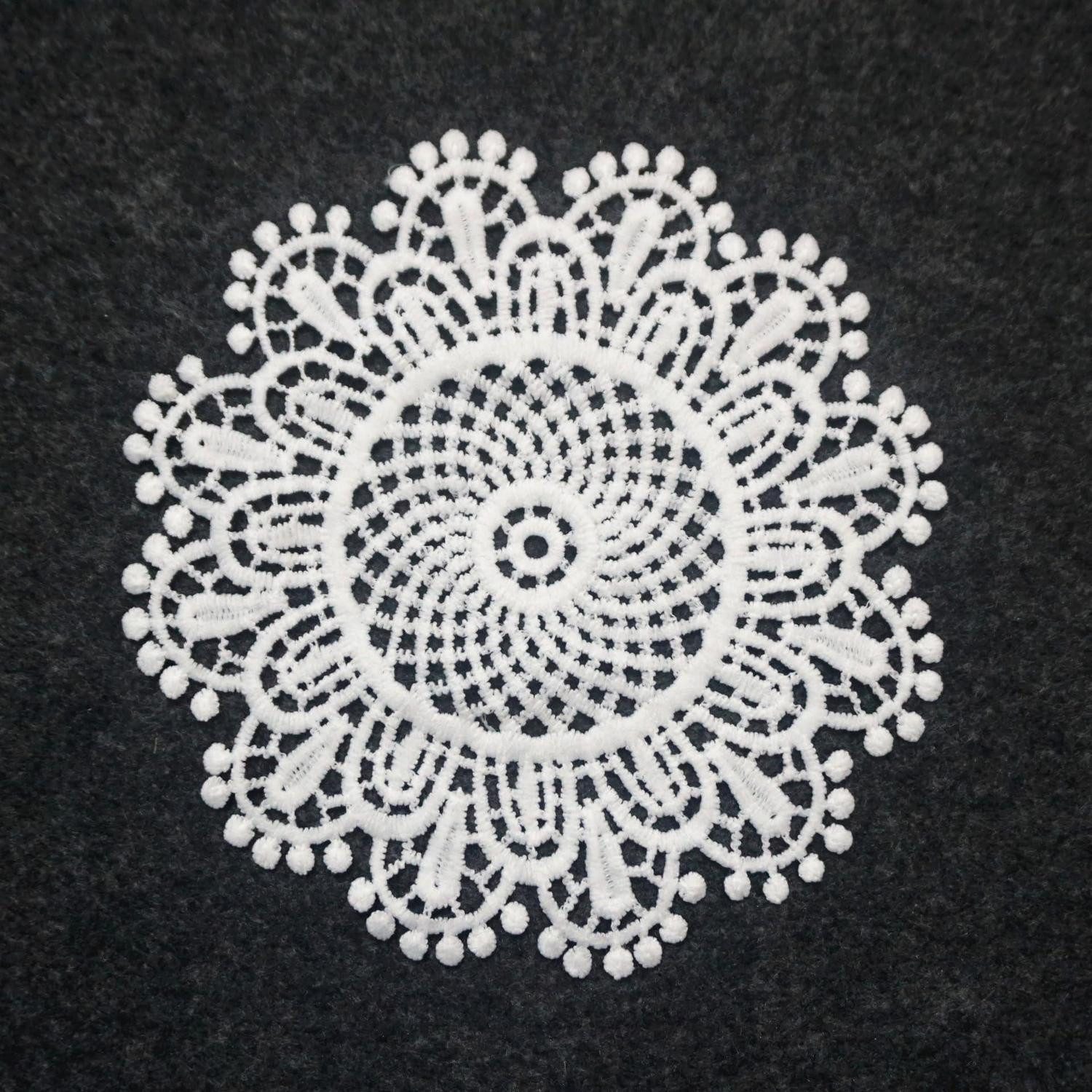 LuxusKollektion Tischläufer Tischläufer 15cm Spitze Gestickt 12 Stk.