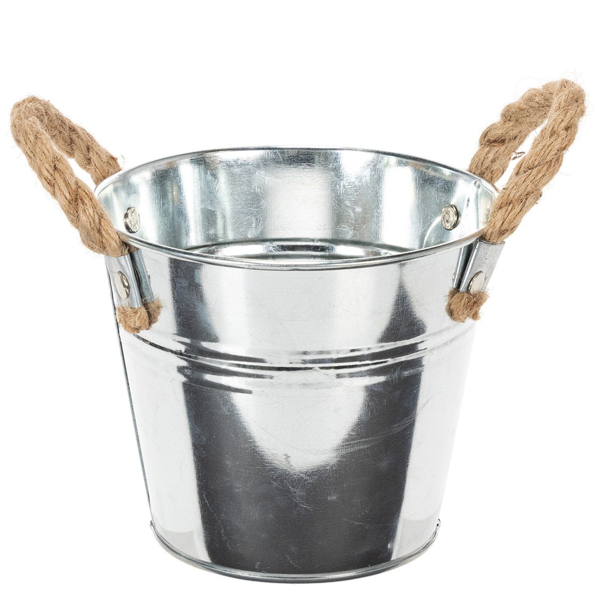 Viana Übertopf Dekorativer Metalleimer mit Seilgriffen für vielseitige