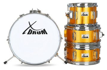 XDrum Kinderschlagzeug Junior Kinderschlagzeug,Komplettes Drumset, Inkl. Drumsticks, Fußmaschine, HiHat & Schlagzeughocker, Kesselgrößen: Bass Drum 16", Snare Drum 12", Zwei Tomtoms 10" & 11"