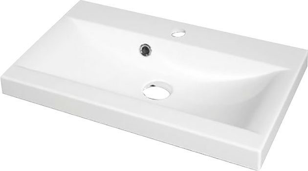 welltime Badmöbel-Set MADRIT, (Komplett-Set, 5-St., mit Waschbecken), Waschtisch inkl. Waschbecken, Badschrank, Hochschrank, Spiegel