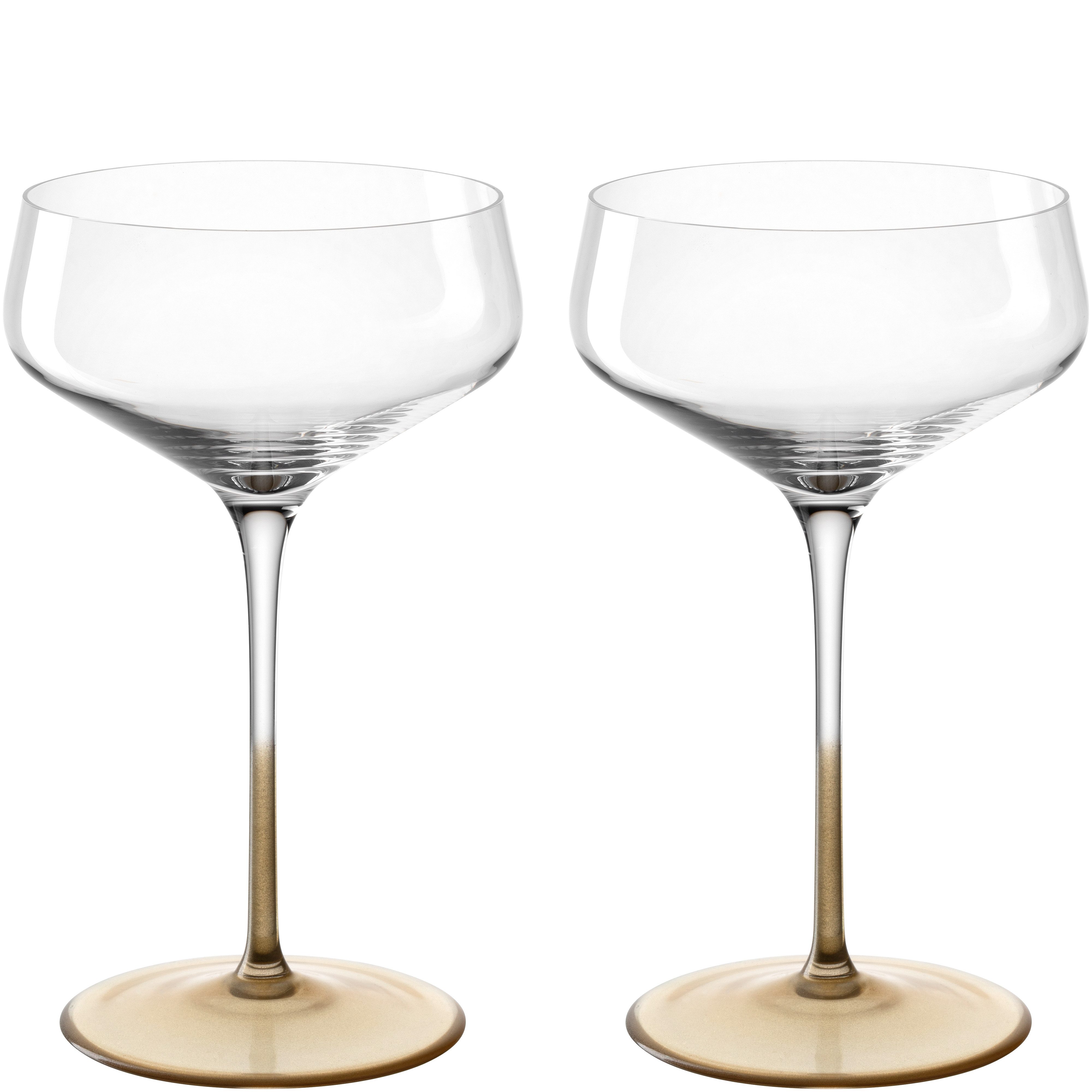 LEONARDO Champagnerglas PUCCINI, goldfarben, Kristallglas, 2er Set, 350ml