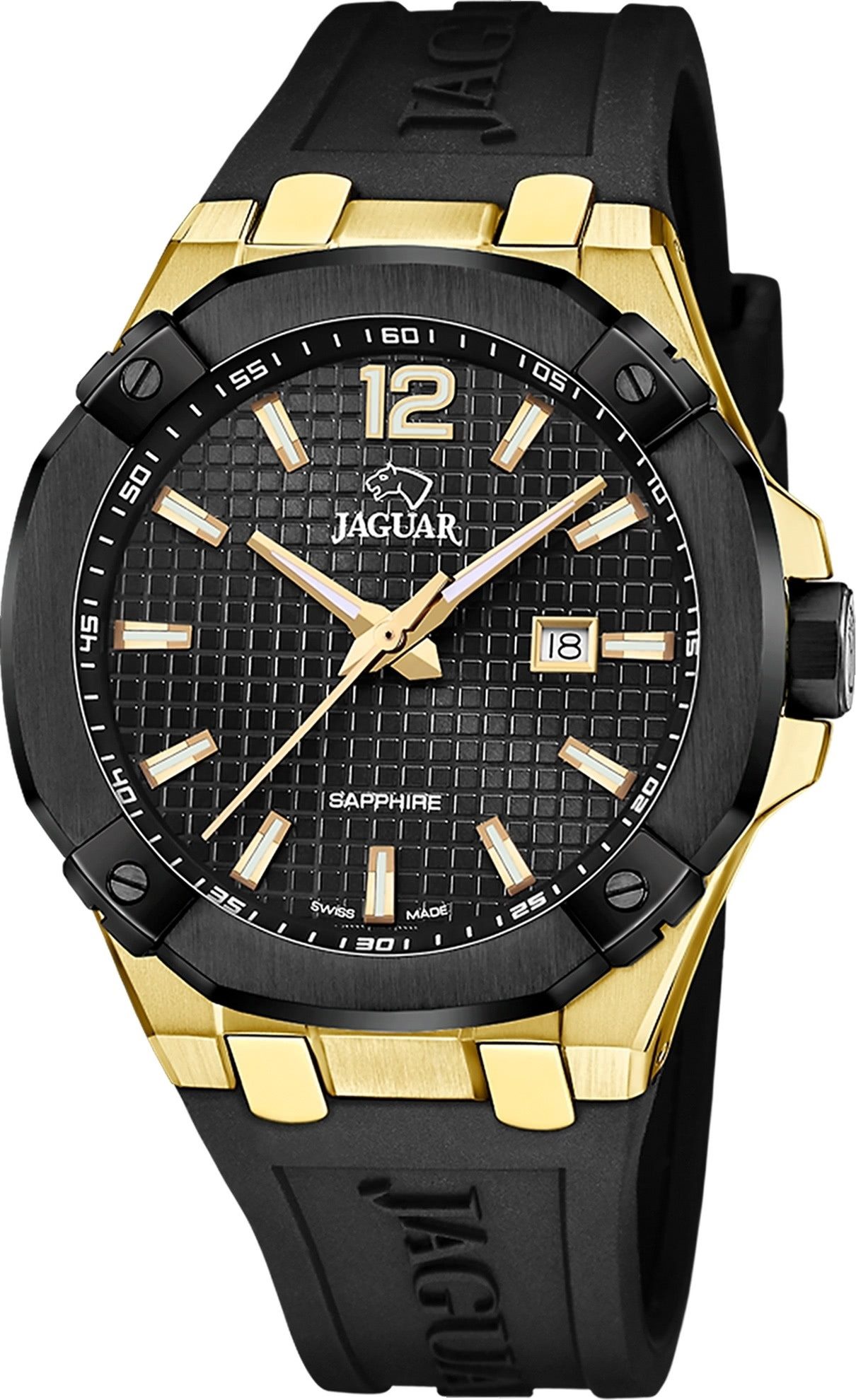 Quarzuhr Jaguar Herrenuhr Silikon schwarz Jaguar
