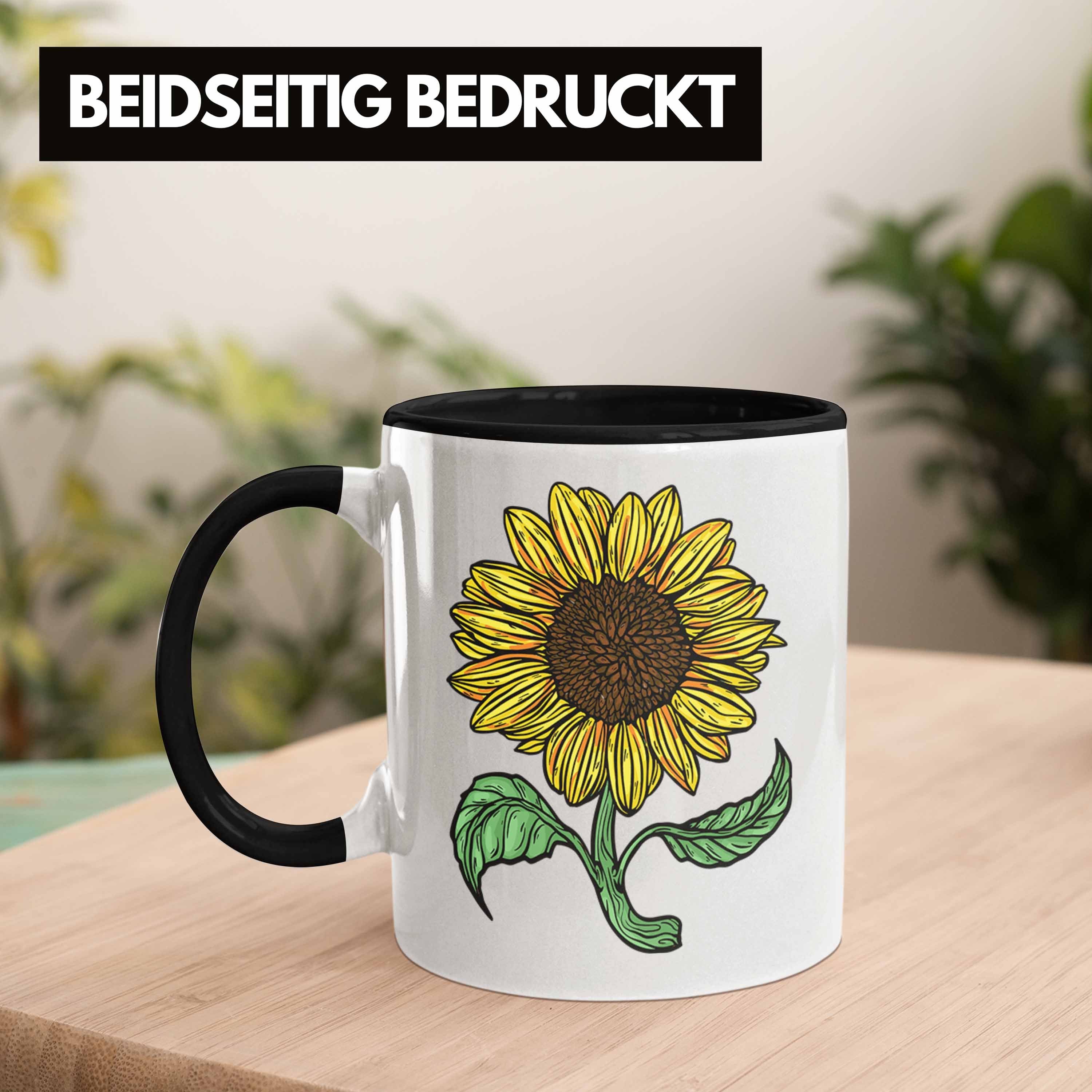 Geschenk Sonnenblumenliebhaber Sonnenblume für Tasse Trendation Tasse Lustige Schwarz