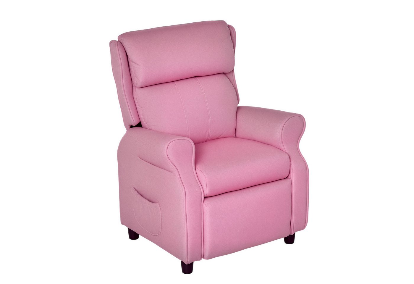 HOMCOM Sessel Kindersofa mit Fußstütze verstellbare Rückenlehne Stuhl (Kindercouch, 1-St., Kindersessel), Rosa 58 x 53 x 70 cm