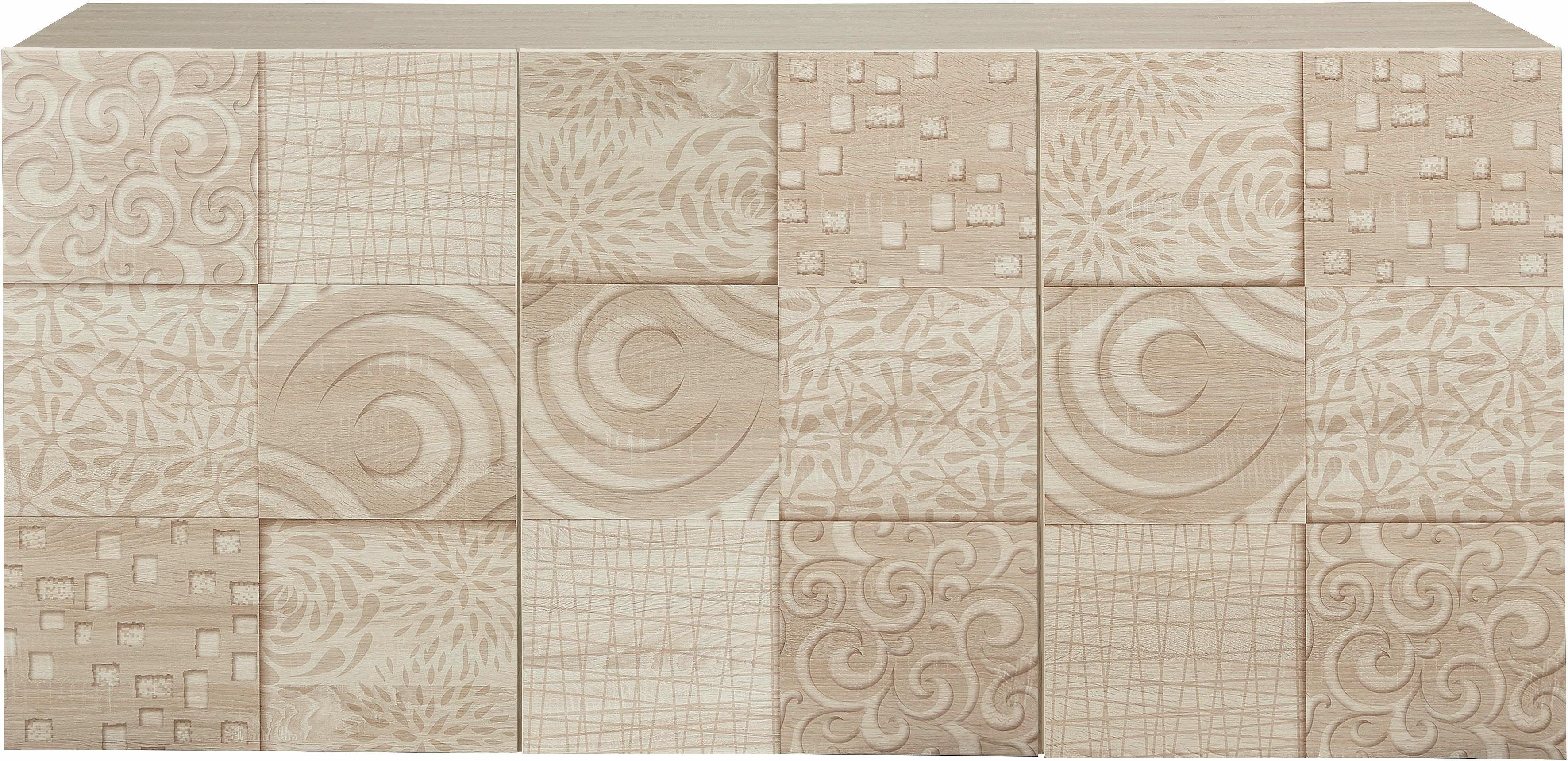 Home affaire Sideboard Miro, Breite 181 cm mit dekorativem Siebdruck