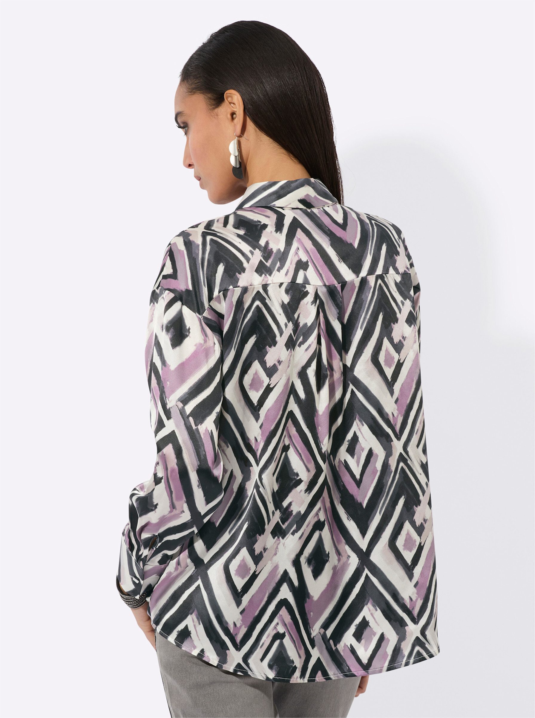 creation L Klassische Bluse Seiden-Viskose-Bluse Langarm