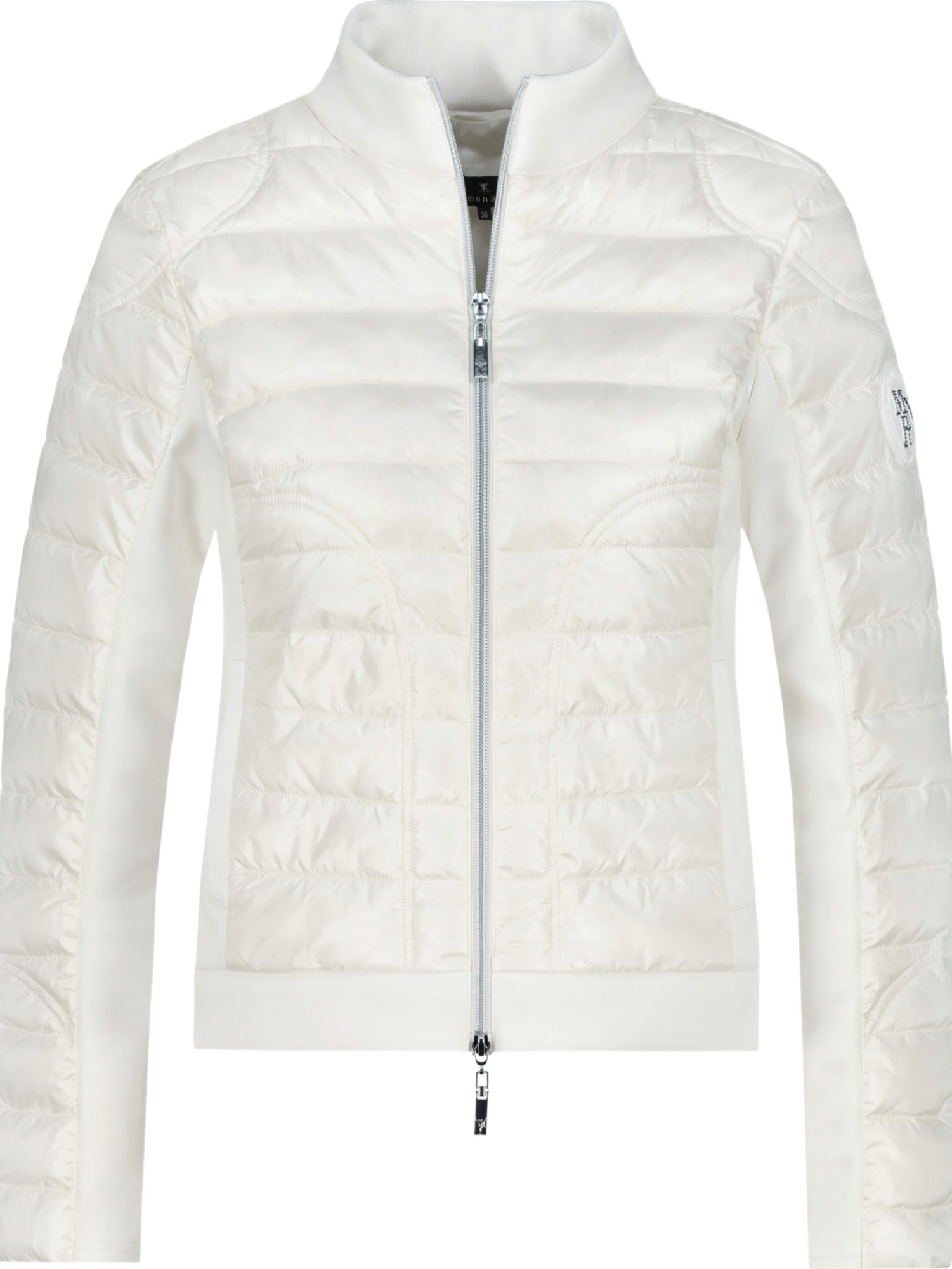 Monari Kurzjacke weiß,Casual,Polyamid,Unifarben,Rundhals,Lang,Regular Fit