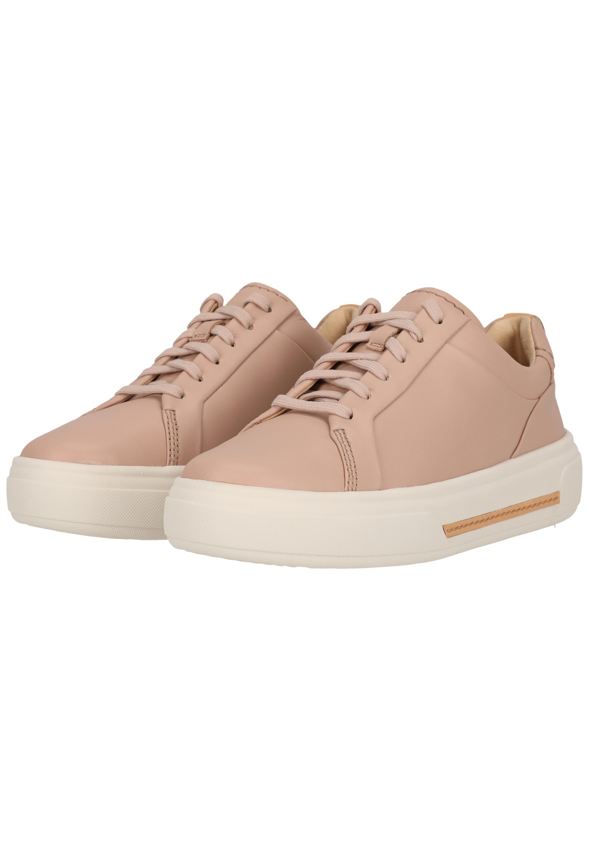 Clarks Hollyhock Walk Rose Leather Sneaker mit gepolstertem Fußbett
