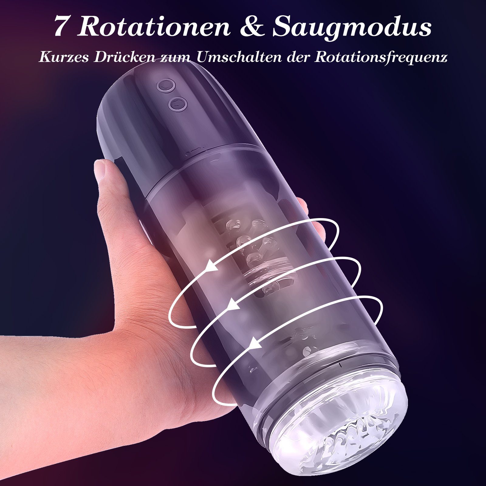 Eichel-Masturbator Cup, Masturbator Elektrischer Realistisches mit Rotationsmodi und Saugmodi 3D 7 7 Blowjob, LETGOSPT