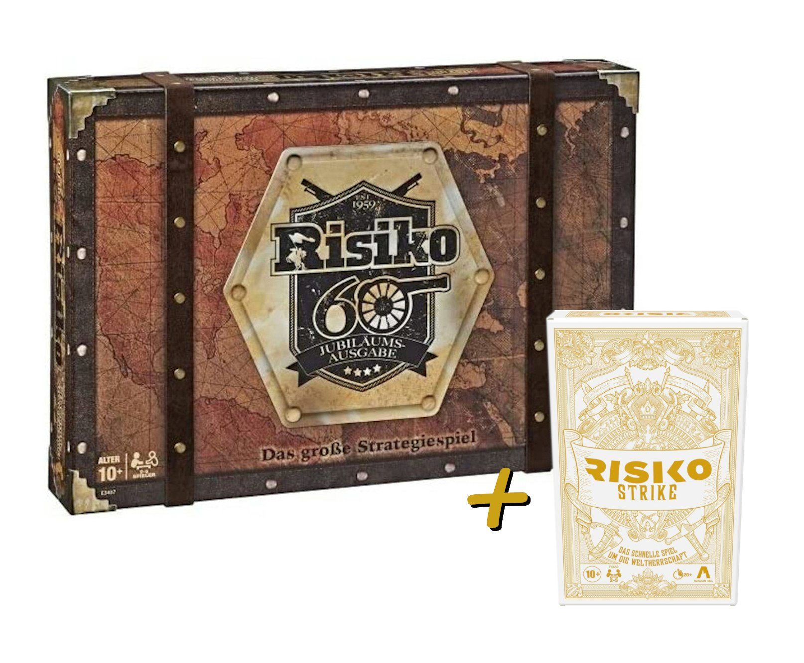 Hasbro Spiel, Brettspiel Risiko + - Jubiläums-Ausgabe Strike BUNDLE Jahre 60 Kartenspiel