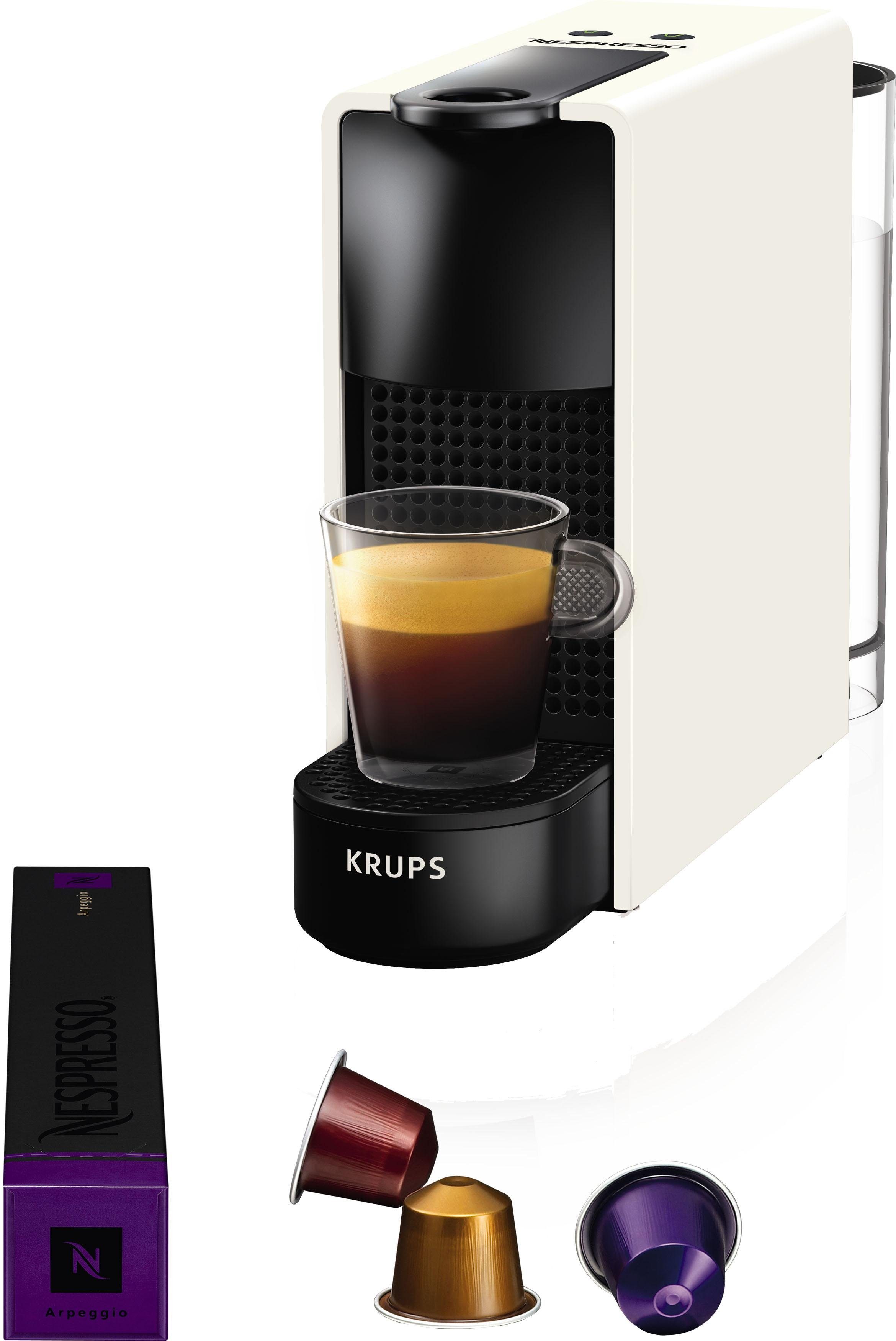 Nespresso Kapselmaschine XN1101 Essenza Mini Kapseln L, inkl. 14 mit Krups, 0,6 Willkommenspaket von Wassertank