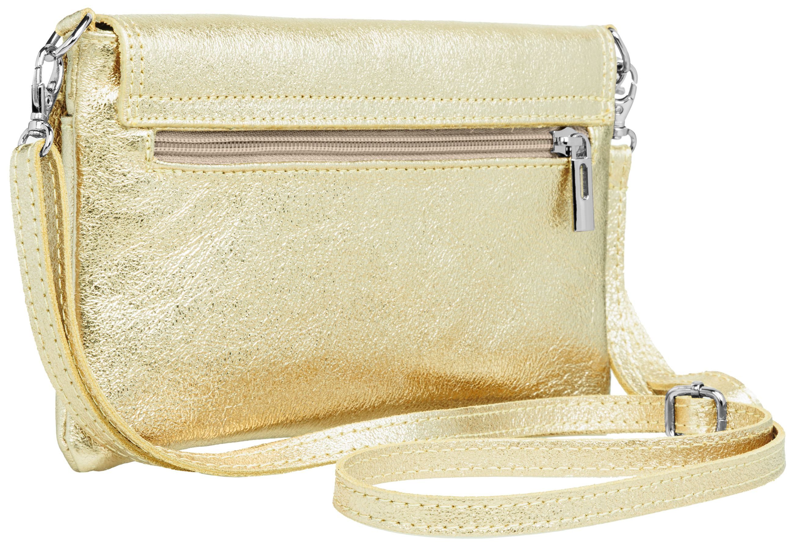 Caspar Clutch Abendtasche Leder Damen Umhängetasche - PREMIUM LINE - Modell No.322, aus 100% gewaschenem Echtleder aus Italien - samtig weich & nachhaltig