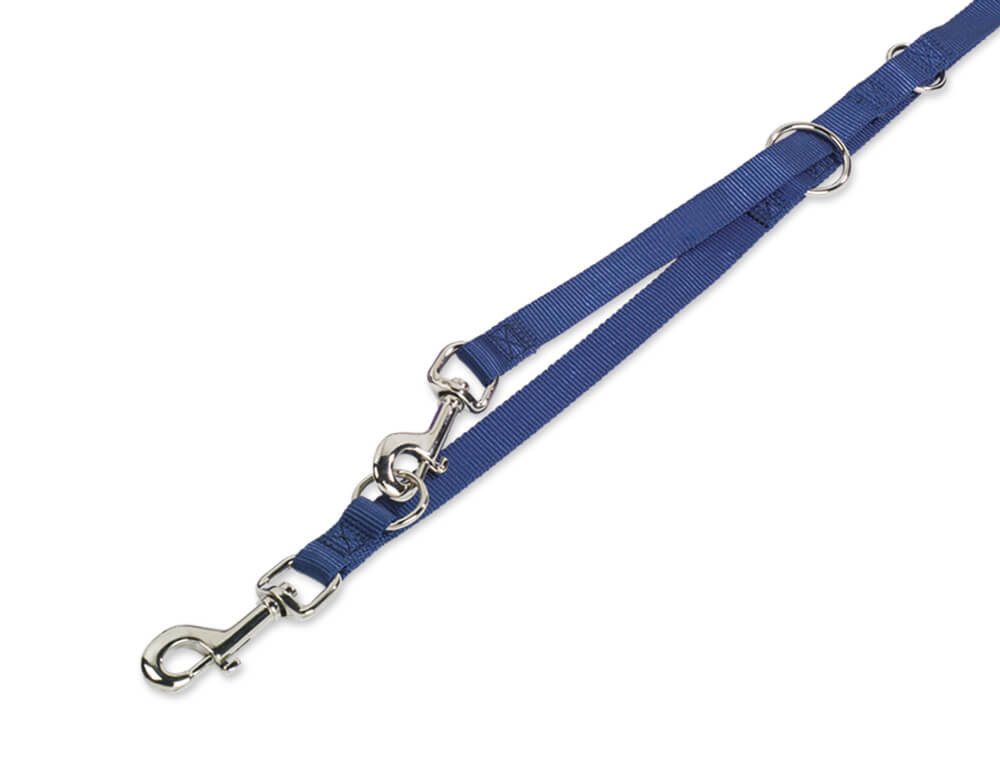 Nobby Hundeleine Führleine "Classic", blau, S, Nylon, 3-fach verstellbar