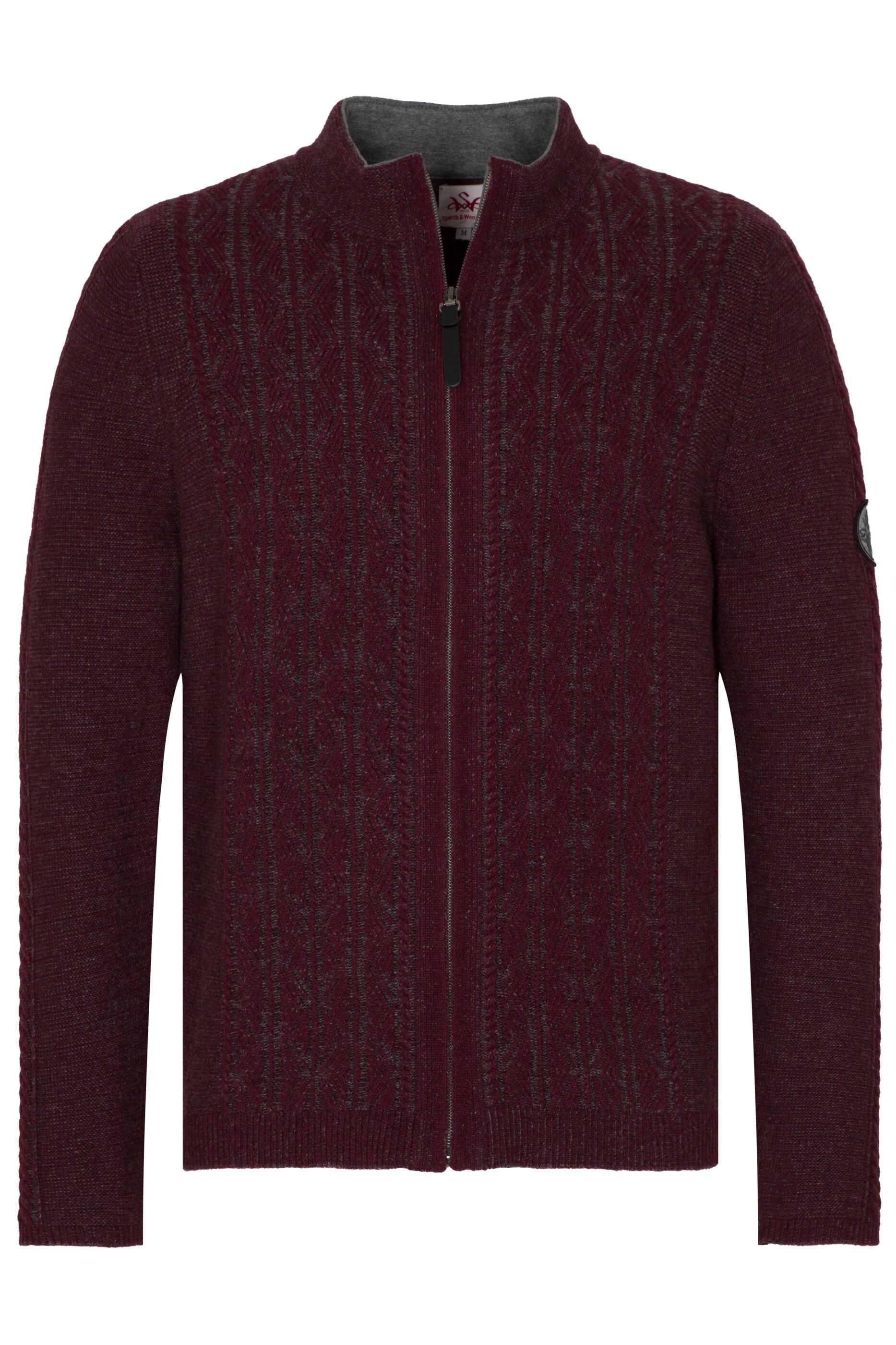 Spieth & Wensky Trachtenstrickjacke Strickjacke "Filch" (1-tlg) Ärmelpatch auf dem linken Oberarm