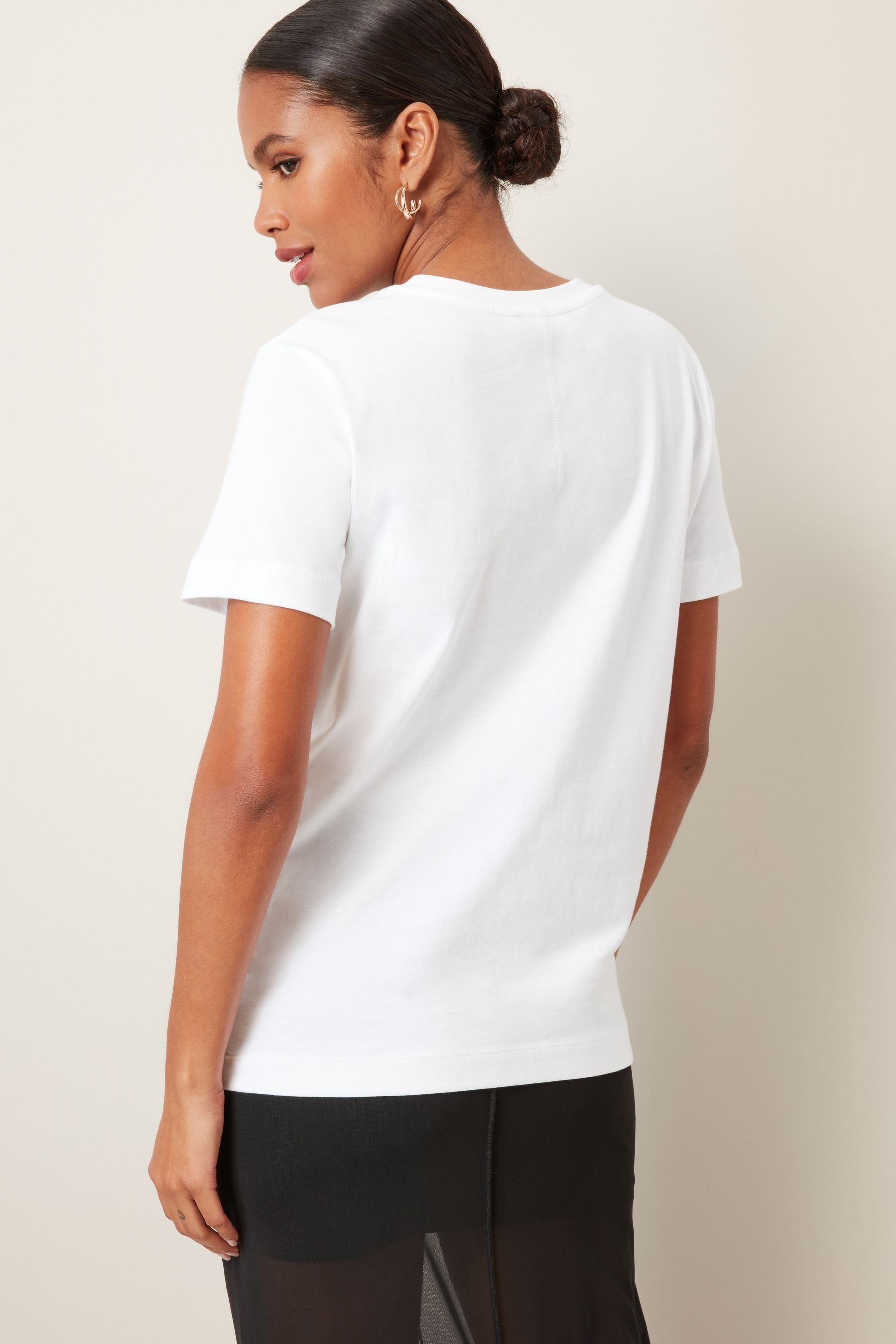 Kurzärmliges Next mit T-Shirt verzierter Hemd Tasche (1-tlg)