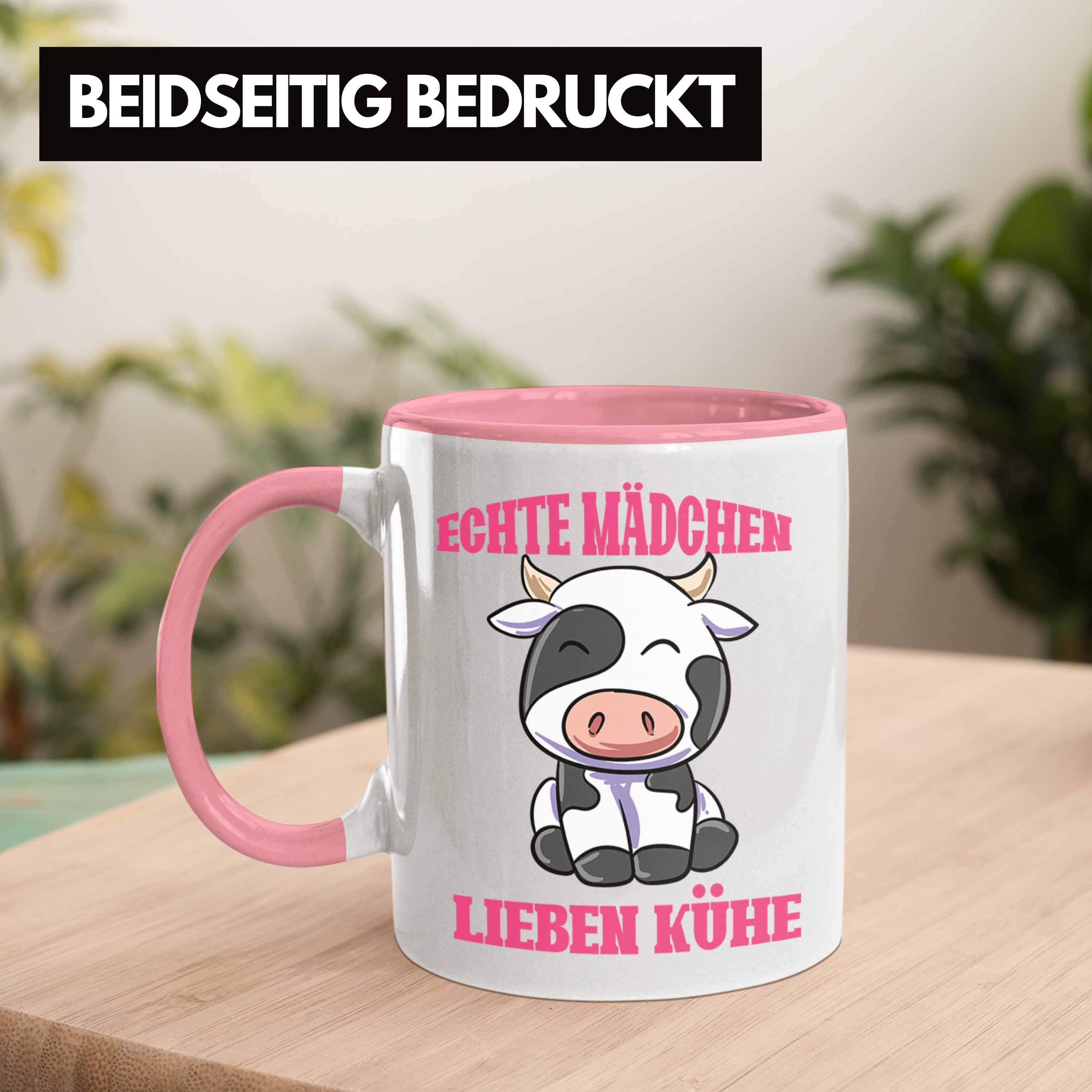 Trendation Tasse Kuh Kühe Geschenk Tasse Bäuerin Echte Rosa Mädchen Gesch Lieben Landwirtin