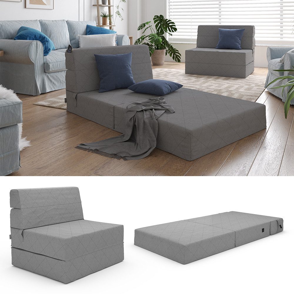 VitaliSpa® Schlafsofa Lima, Grau, 100 cm günstig online kaufen