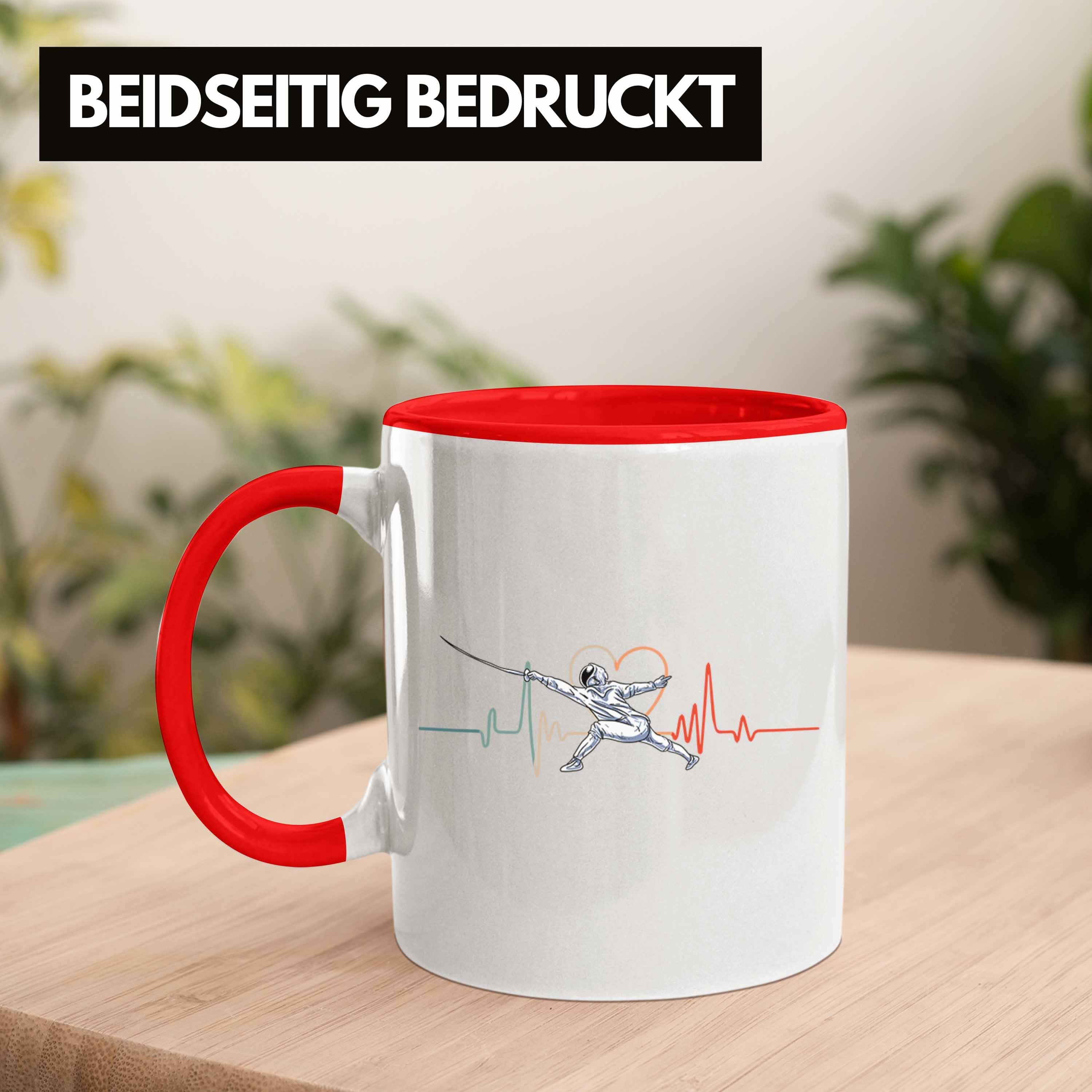 Trendation Herzschlag Lustige Rot Fechten-Tasse Geschenk Fechter Tasse für