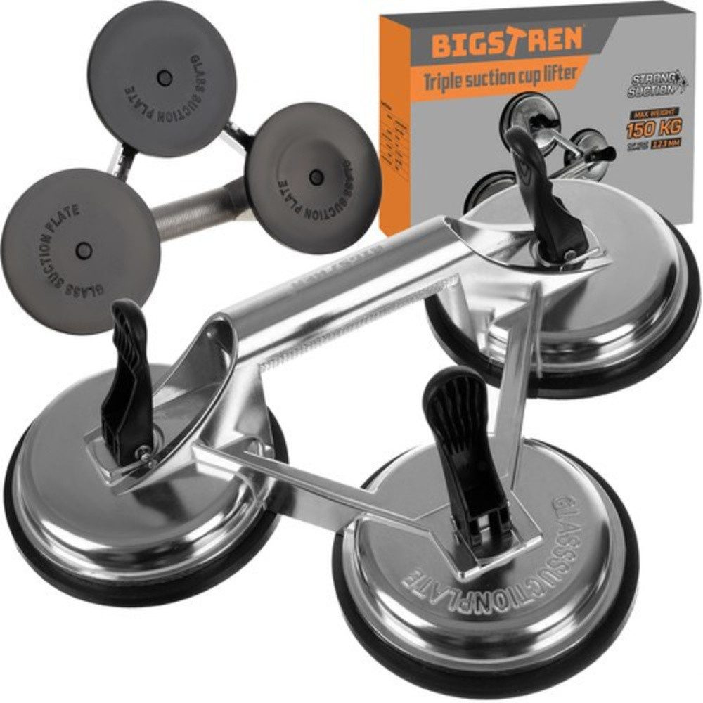 BIGSTREN Saugnapfträger Saugnapf Gummi-Pads 3er, Werkzeuge, Platten, Boden, (Spar-Set, 1-tlg., Saugdruckmechanismus), schnelles Anbringen und Lösen für effizientes Arbeiten