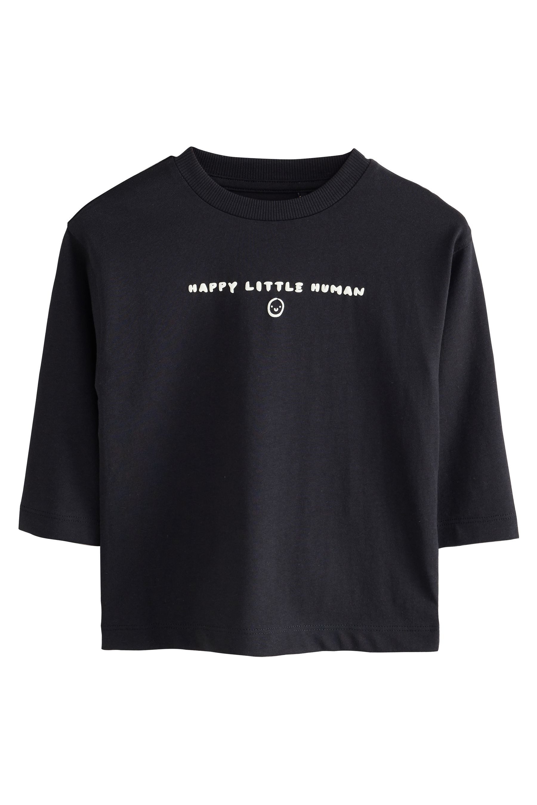 Next Langarmshirt Langarmshirt mit kleinem Grafikprint (1-tlg)