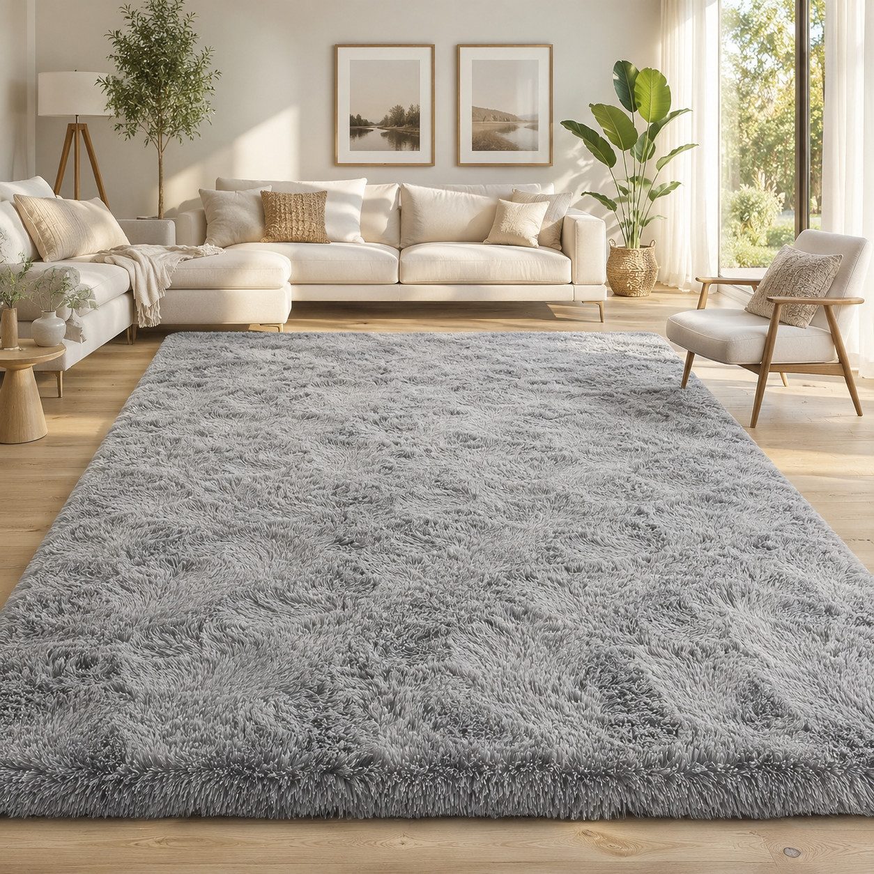 Lochas Hochflor-Teppich Hochflor-Teppich weich & kuschelig für Wohnzimmer und Schlafzimmer