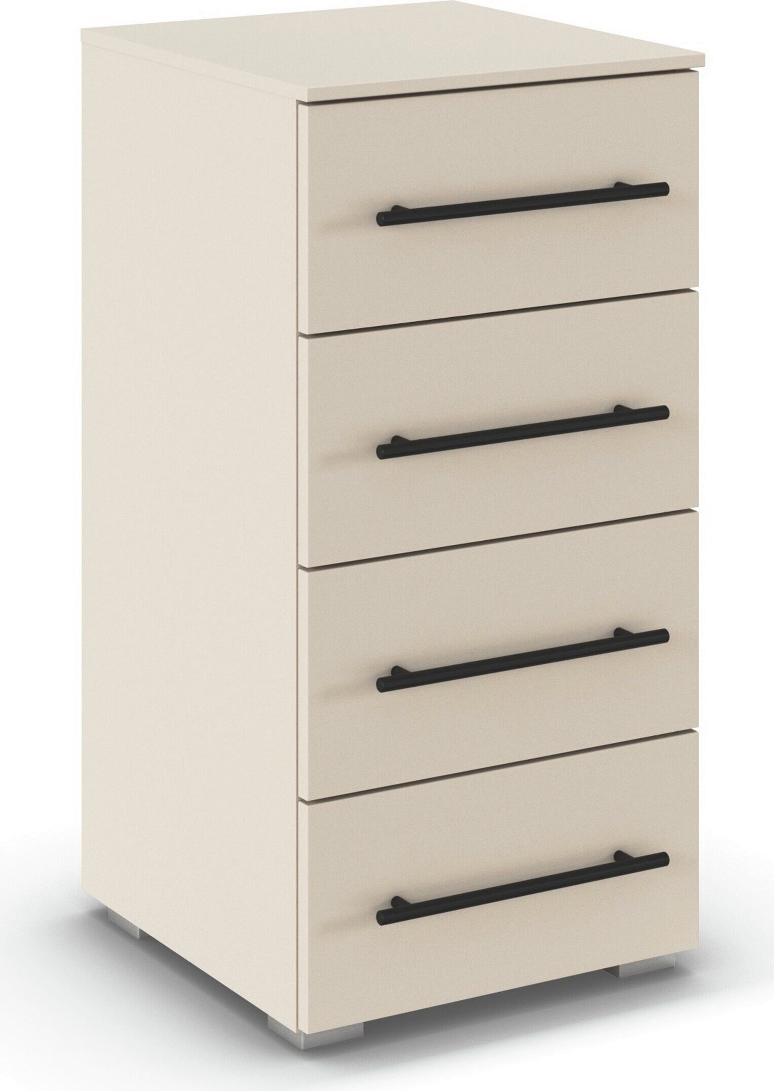 OTTO home Schubkastenkommode Highboard Sideboard Schubladenkommode Kommode RONDO (Breiten 40 oder 80 cm / Höhe 81 cm), mit 4 geräumigen Schubladen Metallgriff in Schwarz MADE IN GERMANY