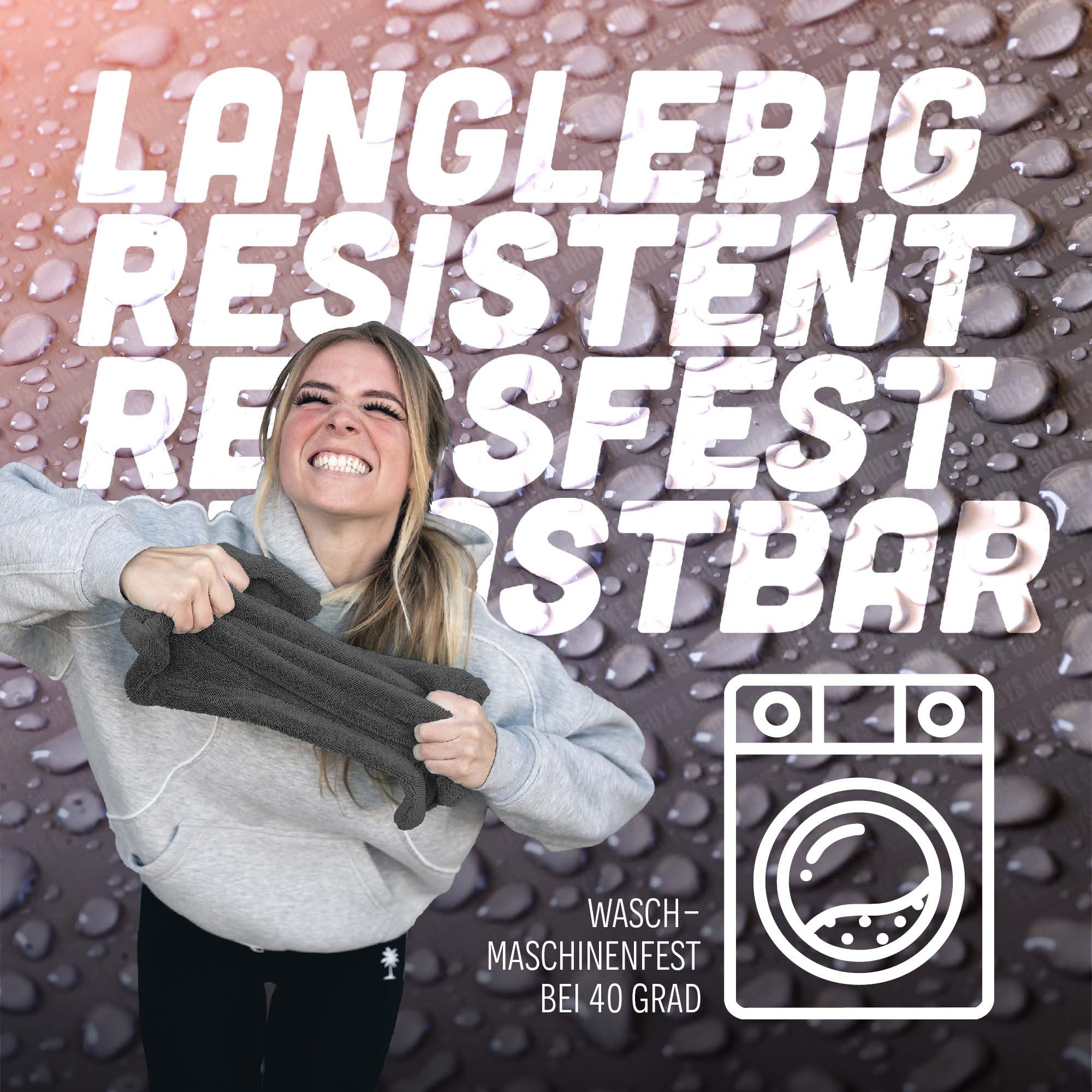 Nuke Guys Microfaser Auto Trockentuch - Gamma Dryer S bis XXL Mikrofasertuch (Microfaser, 40x40 cm, 1-tlg., Gamma Dryer S - Grau - 40x40cm 1400GSM)